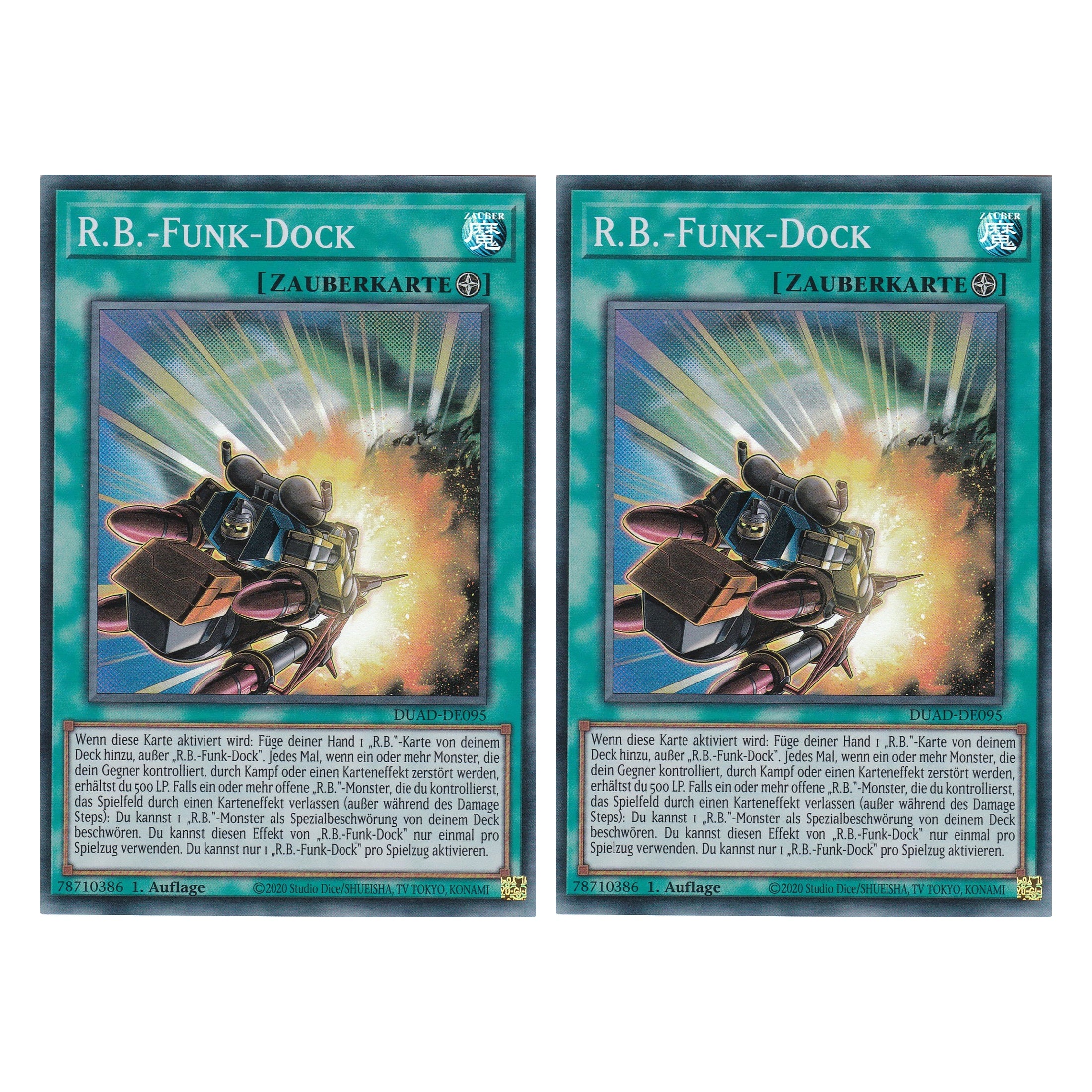 R.B.-Funk-Dock - DUAD-DE095 - Super Rare - Deutsch - 1. Auflage - Duelist’s Advance - Duo Set (2 Stück) - Yu-Gi-Oh!