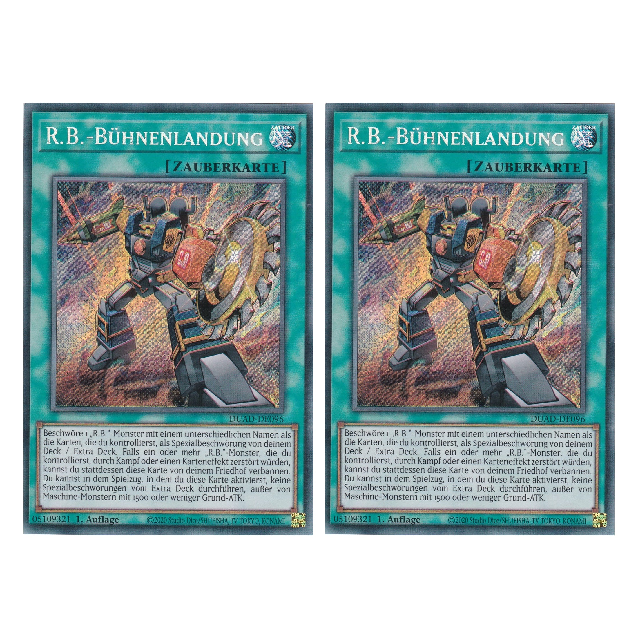 R.B.-Bühnenlandung - DUAD-DE096 - Secret Rare - Deutsch - 1. Auflage - Duelist’s Advance - Duo Set (2 Stück) - Yu-Gi-Oh!