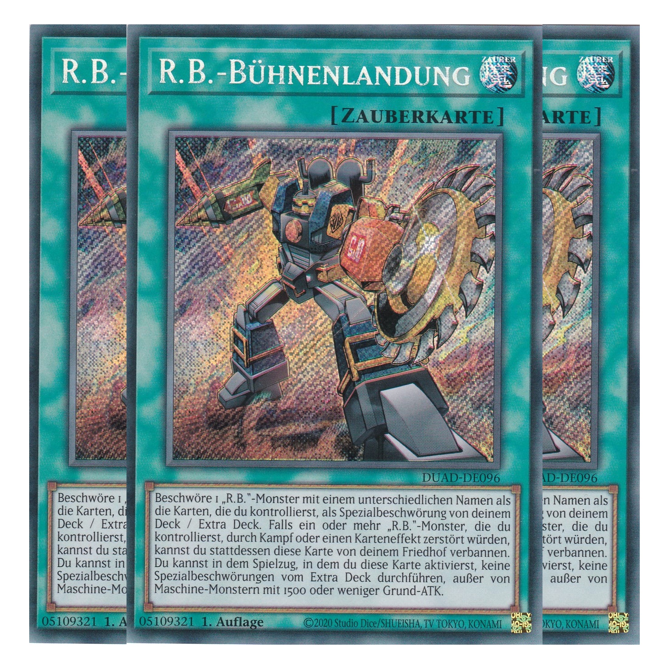 R.B.-Bühnenlandung - DUAD-DE096 - Secret Rare - Deutsch - 1. Auflage - Duelist’s Advance - Playset (3 Kopien) - Yu-Gi-Oh!
