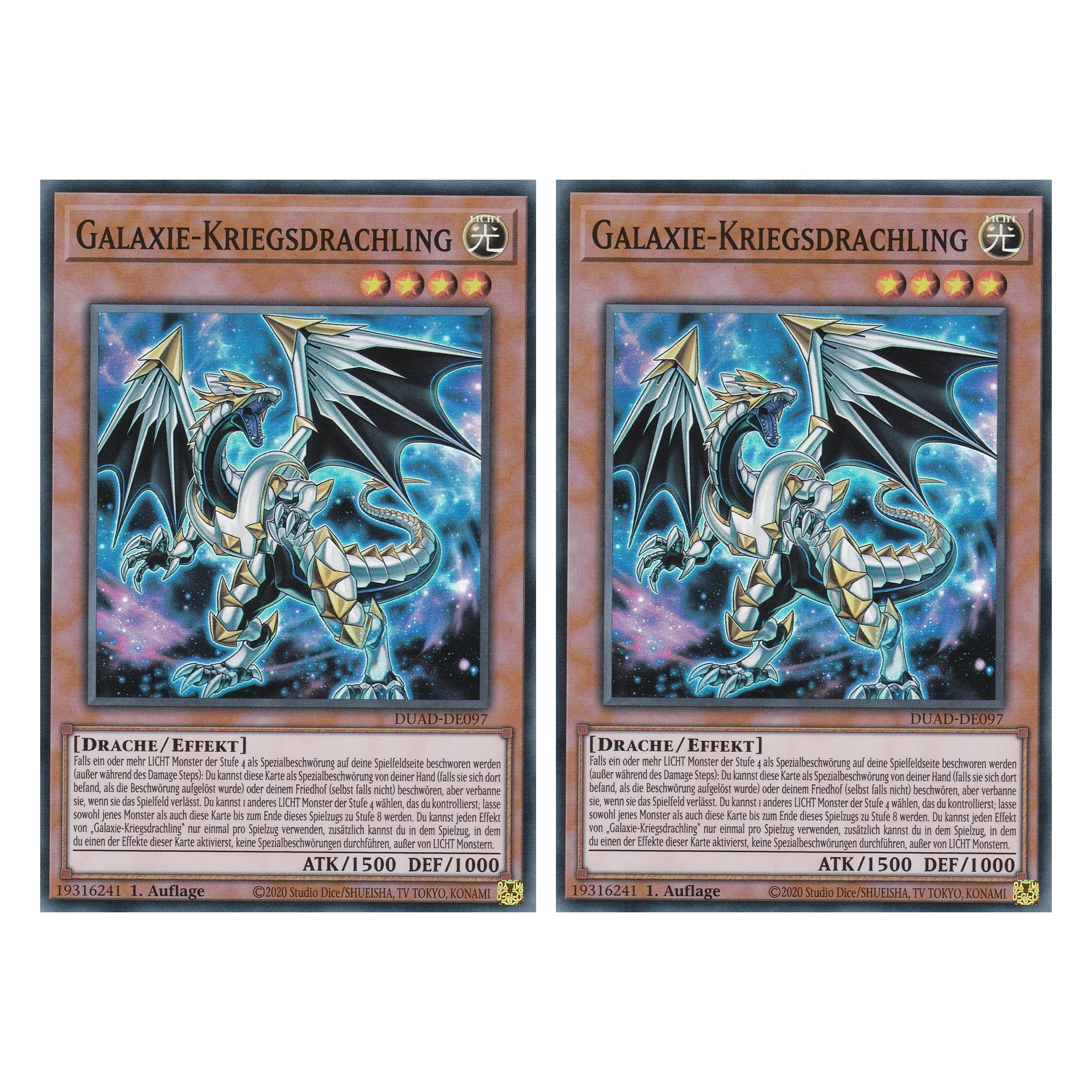 Galaxie-Kriegsdrachling - DUAD-DE097 - Super Rare - Deutsch - 1. Auflage - Duelist’s Advance - Duo Set (2 Stück) - Yu-Gi-Oh!