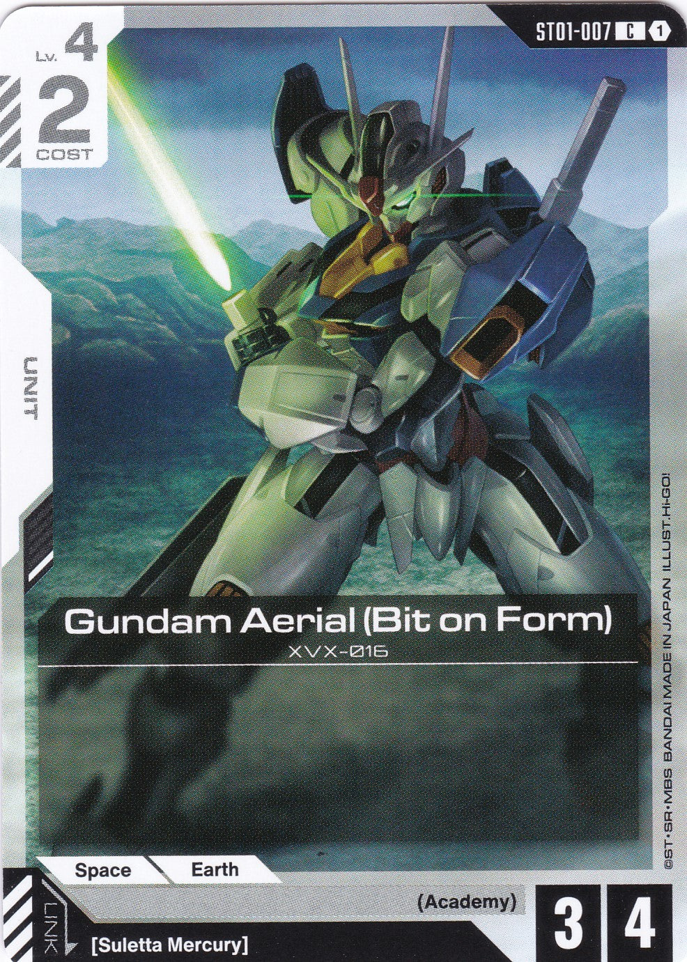 Gundam Aerial (Bit on Form) - ST01-007 - Common - Heroic Beginnings - GUNDAM TCG