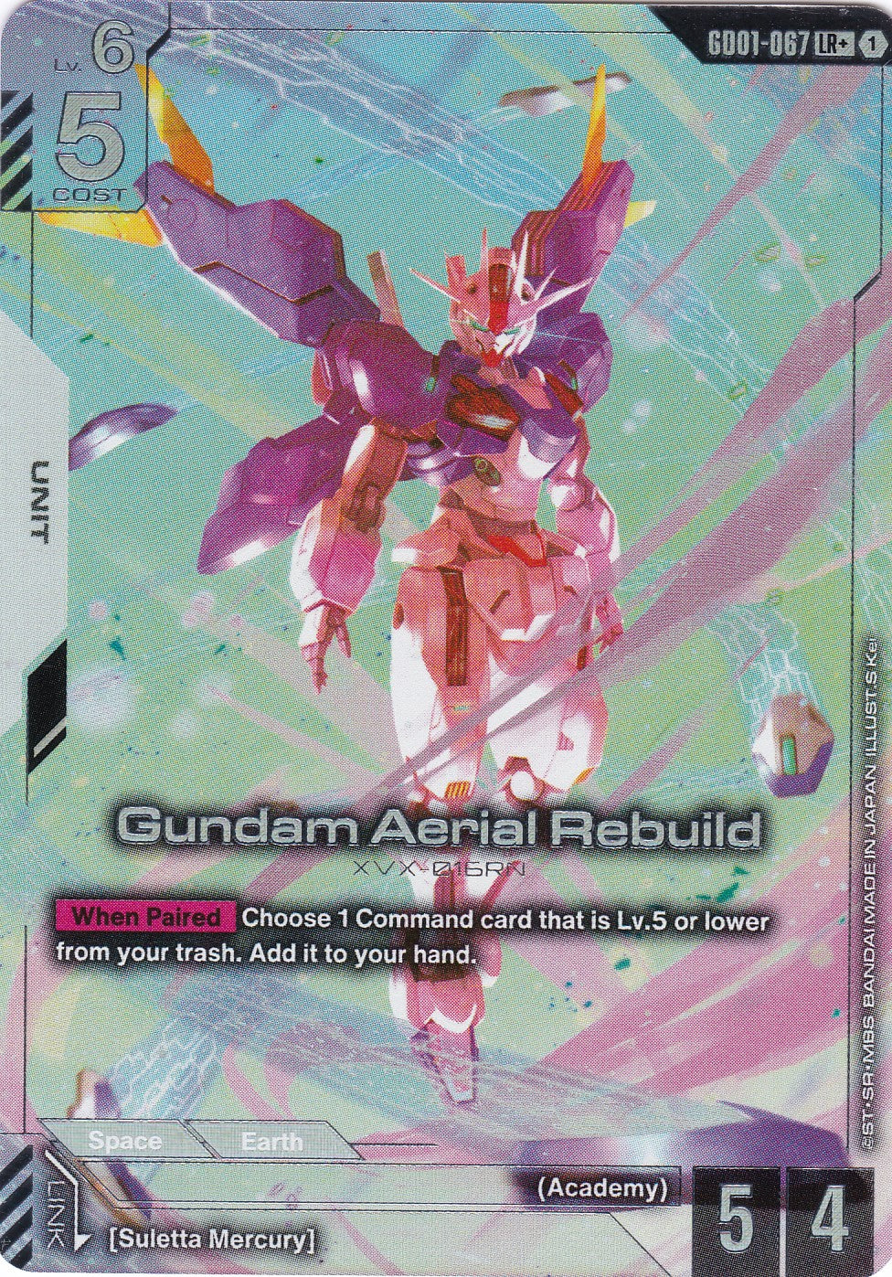 Gundam Aerial Rebuild (Alt. Art) - GD01-067 - Legend Rare - Newtype Rising - GUNDAM TCG