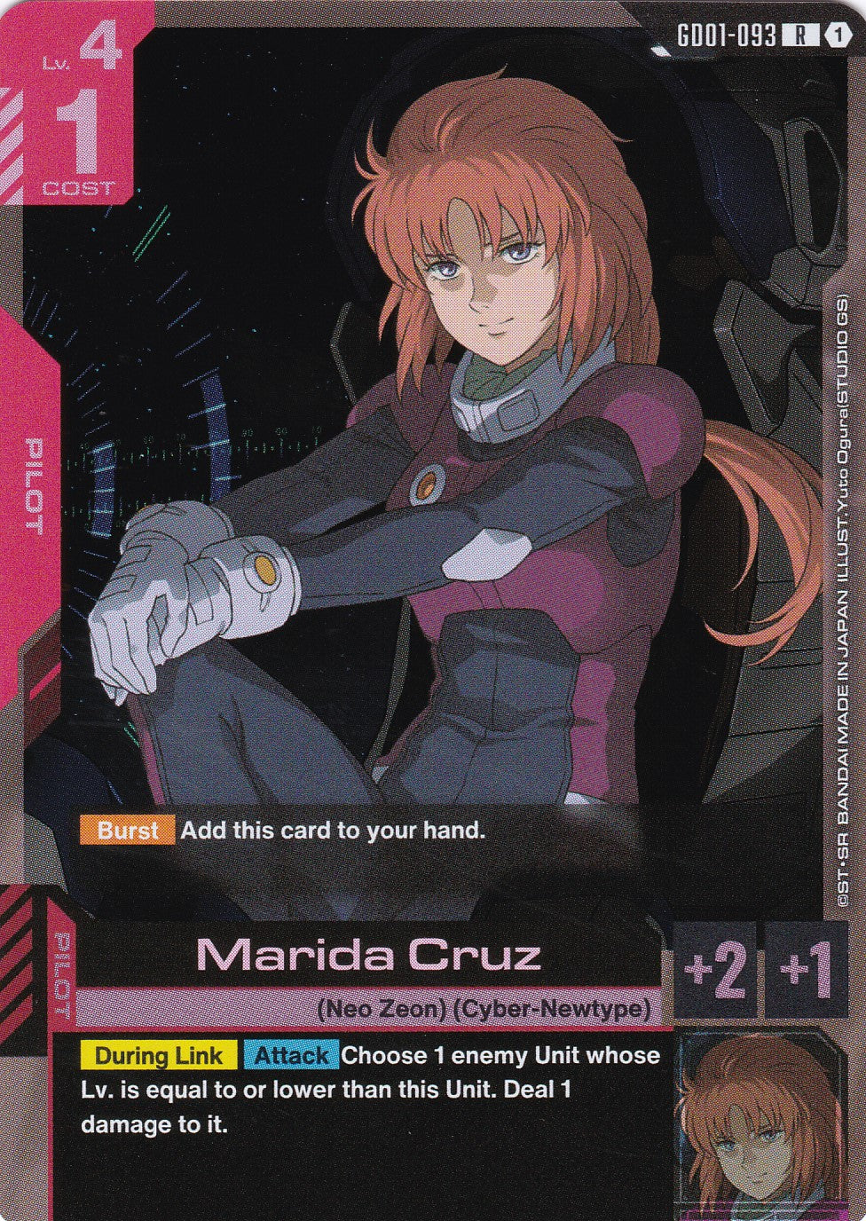 Marida Cruz - GD01-093 - Rare - Newtype Rising - GUNDAM TCG