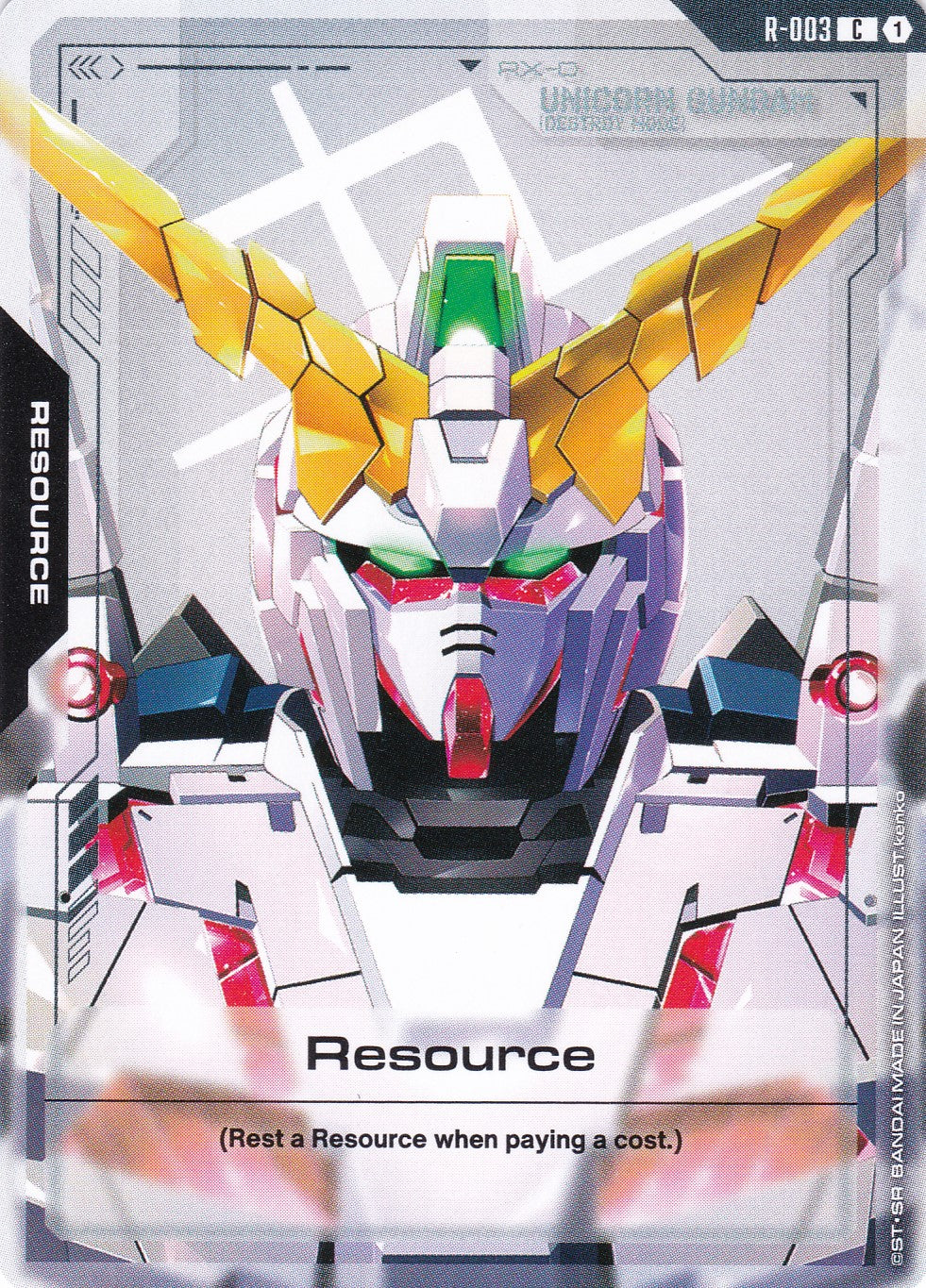 Resource (Unicorn Gundam (Destroy Mode) RX-0 - R-003 - Common - Newtype Rising - GUNDAM TCG