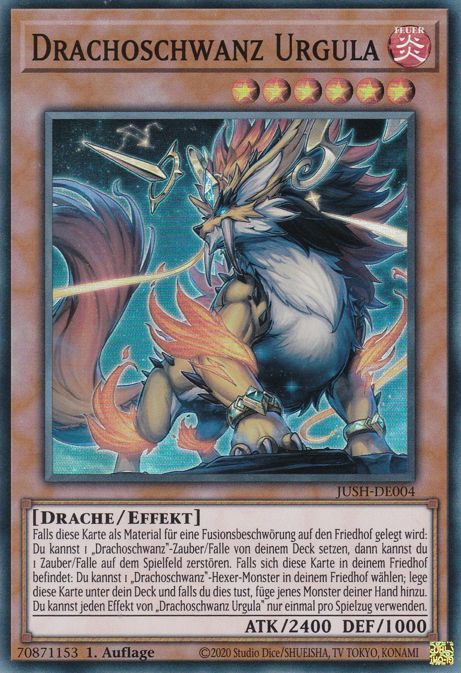 Drachoschwanz Urgula - JUSH-DE004 - Super Rare - Deutsch - 1. Auflage - Justice Hunters