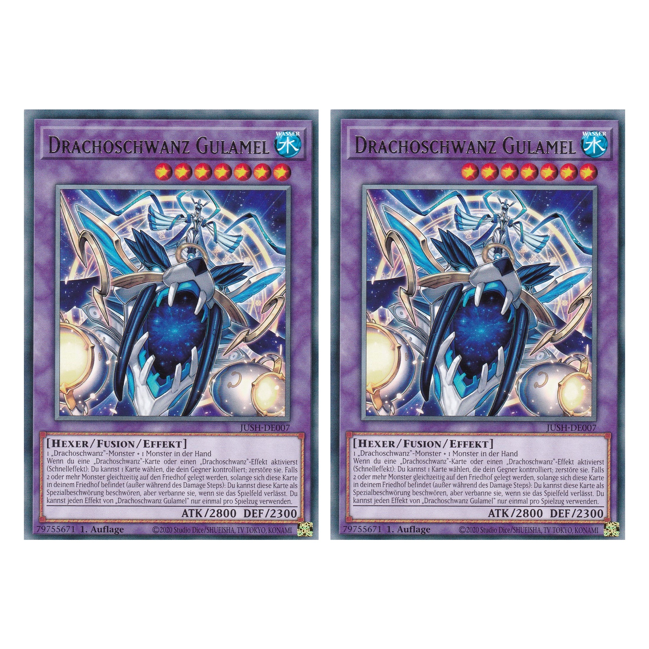 Drachoschwanz Gulamel - JUSH-DE007 - Rare - Deutsch - 1. Auflage - Justice Hunters - Duo Set (2 Stück) - Yu-Gi-Oh!
