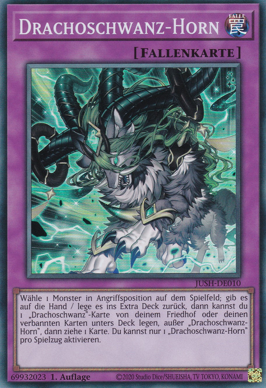 Drachoschwanz-Horn - JUSH-DE010 - Super Rare - Deutsch - 1. Auflage - Justice Hunters