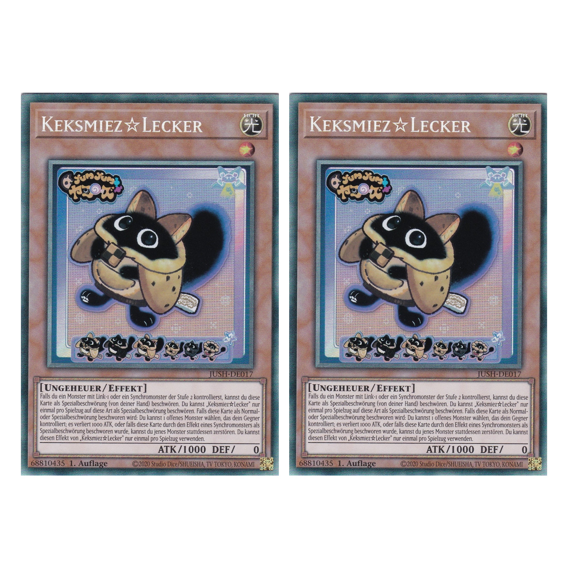 Keksmiez☆Lecker - JUSH-DE017 - Collector’s Rare - Deutsch - 1. Auflage - Justice Hunters - Duo Set (2 Stück) - Yu-Gi-Oh!