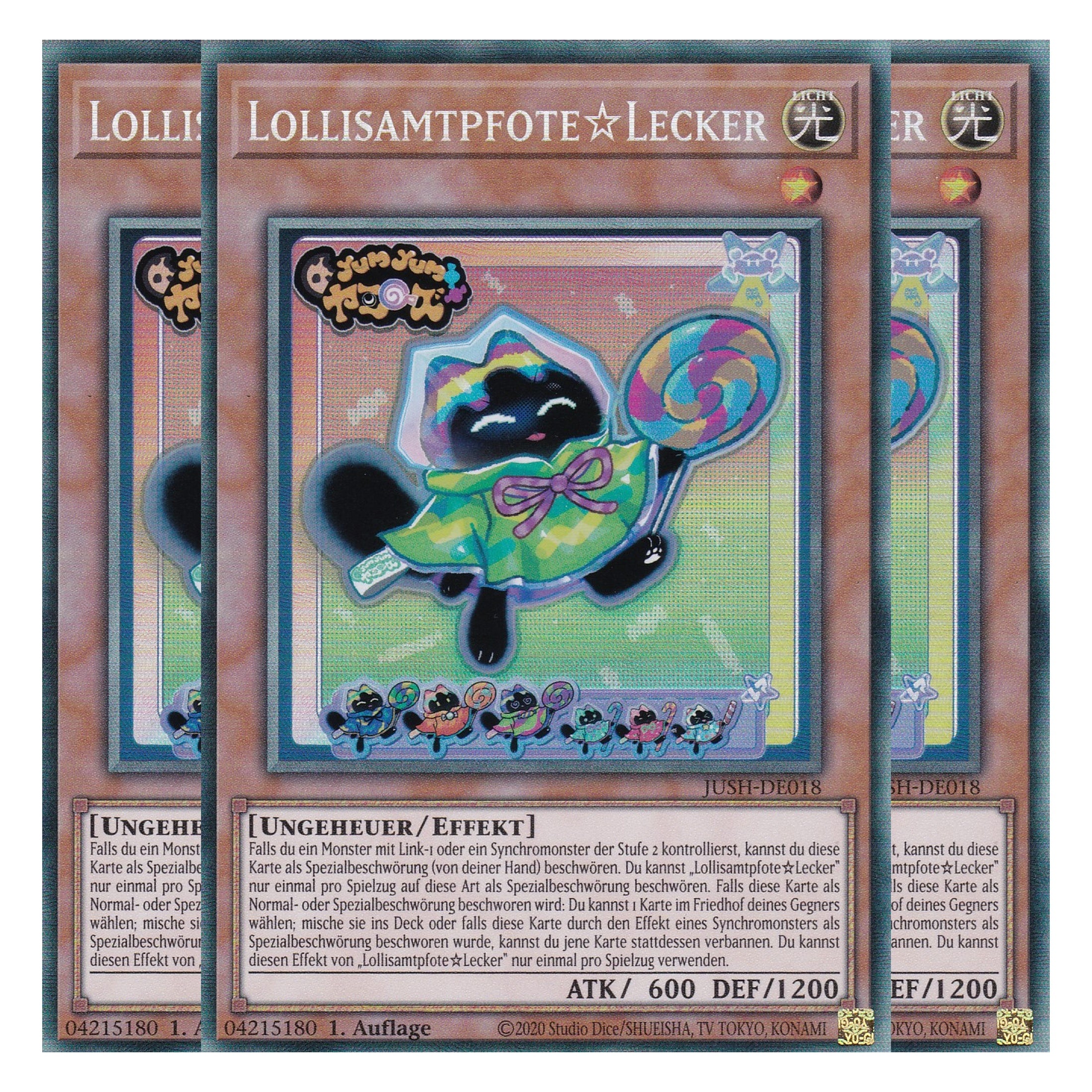 Lollipo☆Yummy - JUSH-DE018 - Collector’s Rare - Deutsch - 1. Auflage - Justice Hunters - Playset (3 Kopien) - Yu-Gi-Oh!