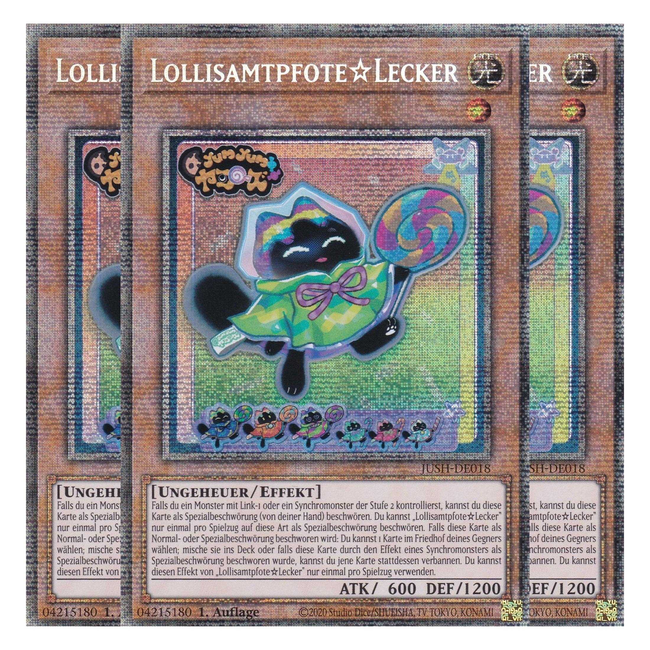 Lollipo☆Yummy - JUSH-DE018 - Starlight Rare - Deutsch - 1. Auflage - Justice Hunters - Playset (3 Kopien) - Yu-Gi-Oh!