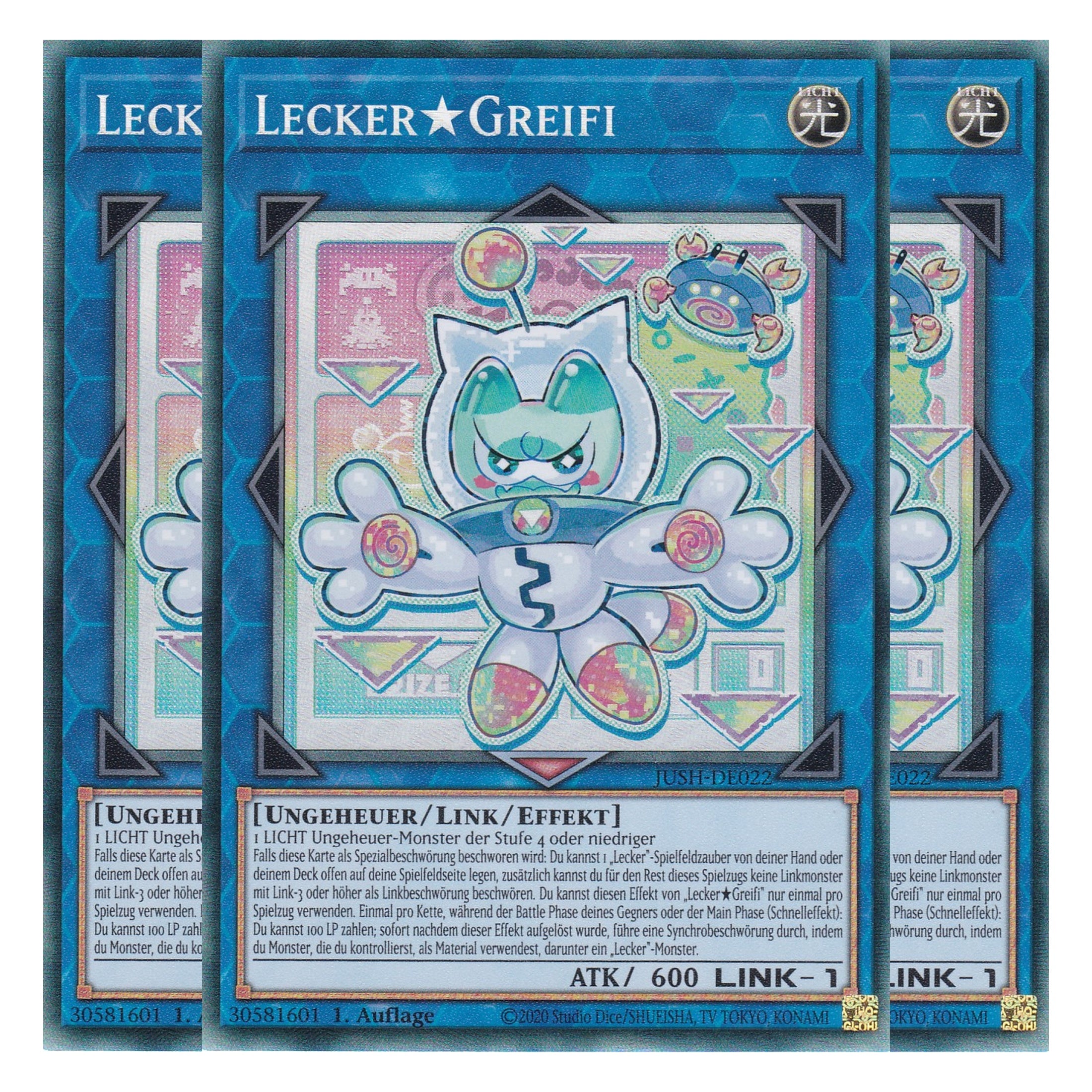 Yummy Snatchy - JUSH-DE022 - Collector’s Rare - Deutsch - 1. Auflage - Justice Hunters - Playset (3 Kopien) - Yu-Gi-Oh!