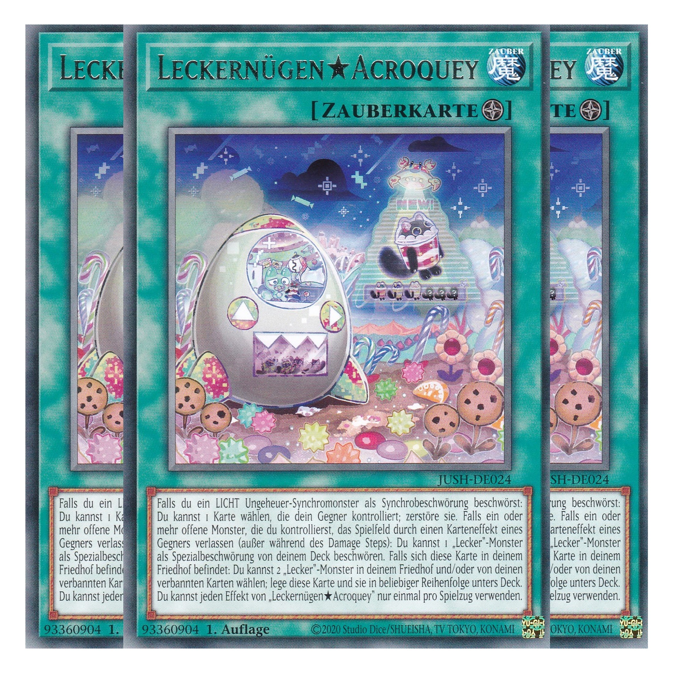 Yummyusment Acroquey - JUSH-DE024 - Rare - Deutsch - 1. Auflage - Justice Hunters - Playset (3 Kopien) - Yu-Gi-Oh!