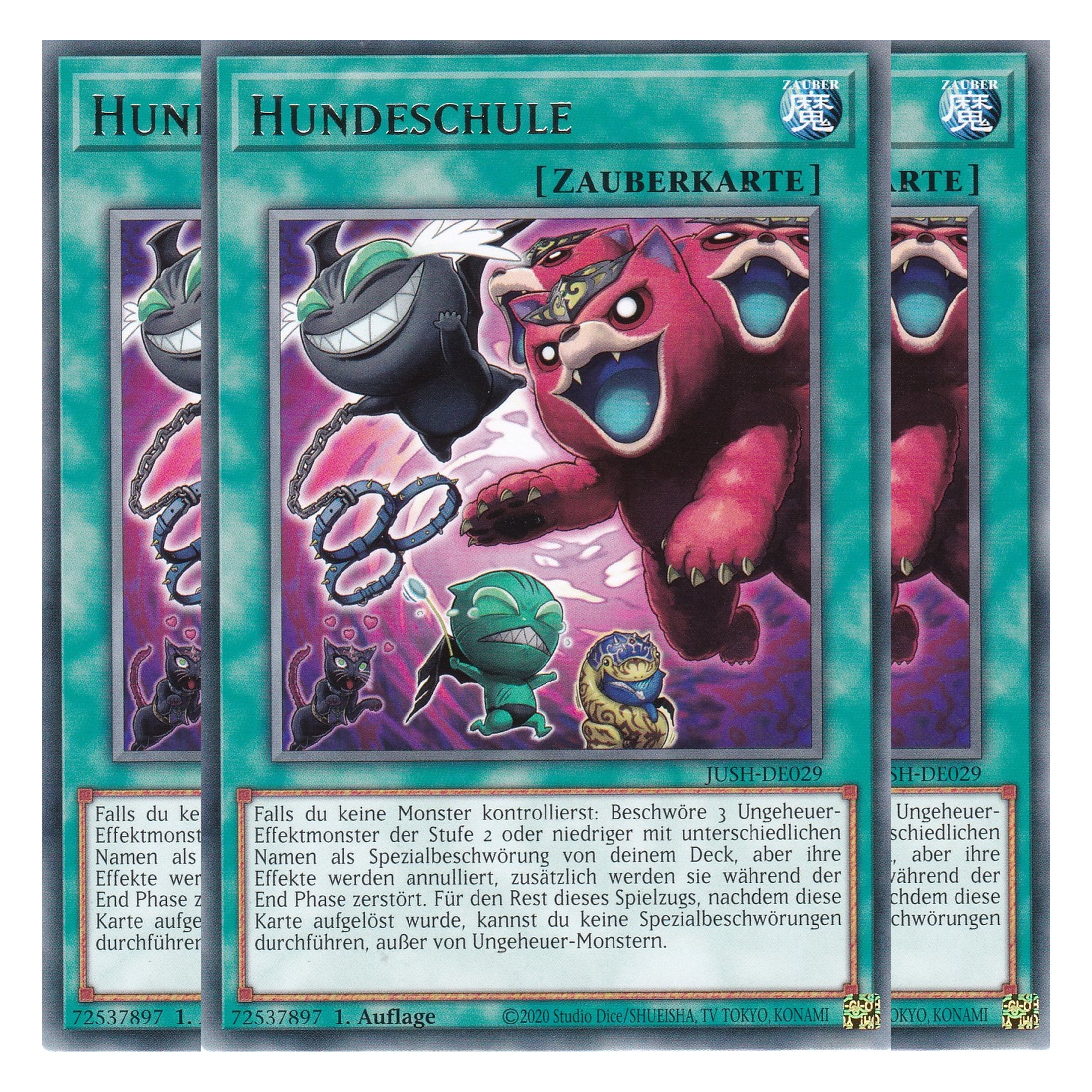 Hundeschule - JUSH-DE029 - Rare - Deutsch - 1. Auflage - Justice Hunters - Playset (3 Kopien) - Yu-Gi-Oh!