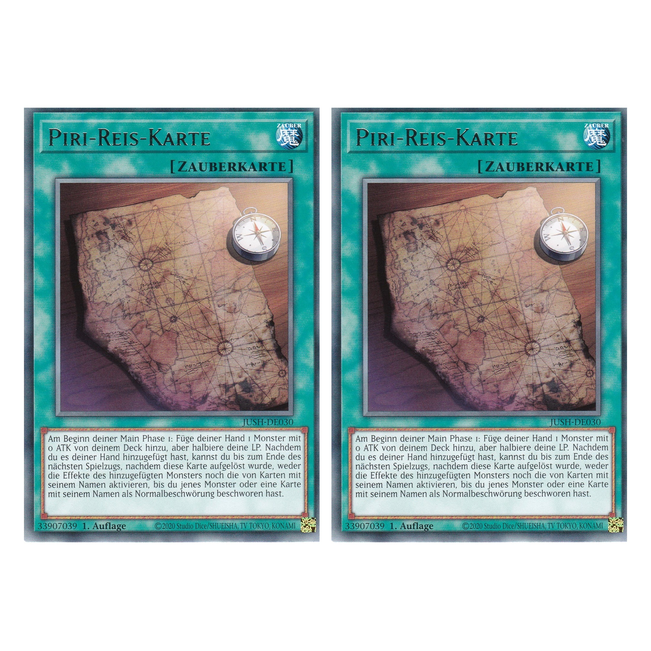 Piri-Reis-Karte - JUSH-DE030 - Rare - Deutsch - 1. Auflage - Justice Hunters - Duo Set (2 Stück) - Yu-Gi-Oh!