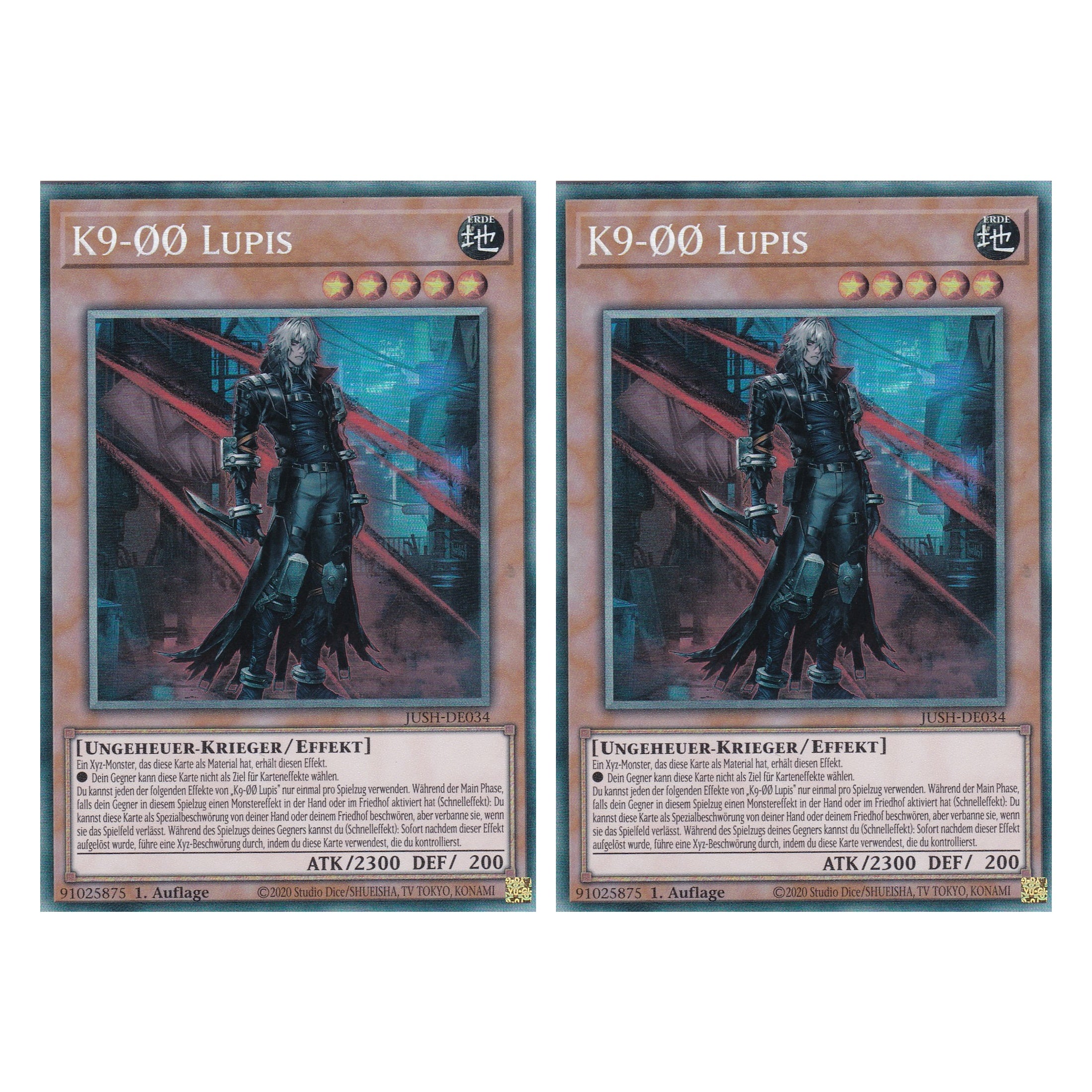 K9-ØØ Lupis - JUSH-DE034 - Collector’s Rare - Deutsch - 1. Auflage - Justice Hunters - Duo Set (2 Stück) - Yu-Gi-Oh!