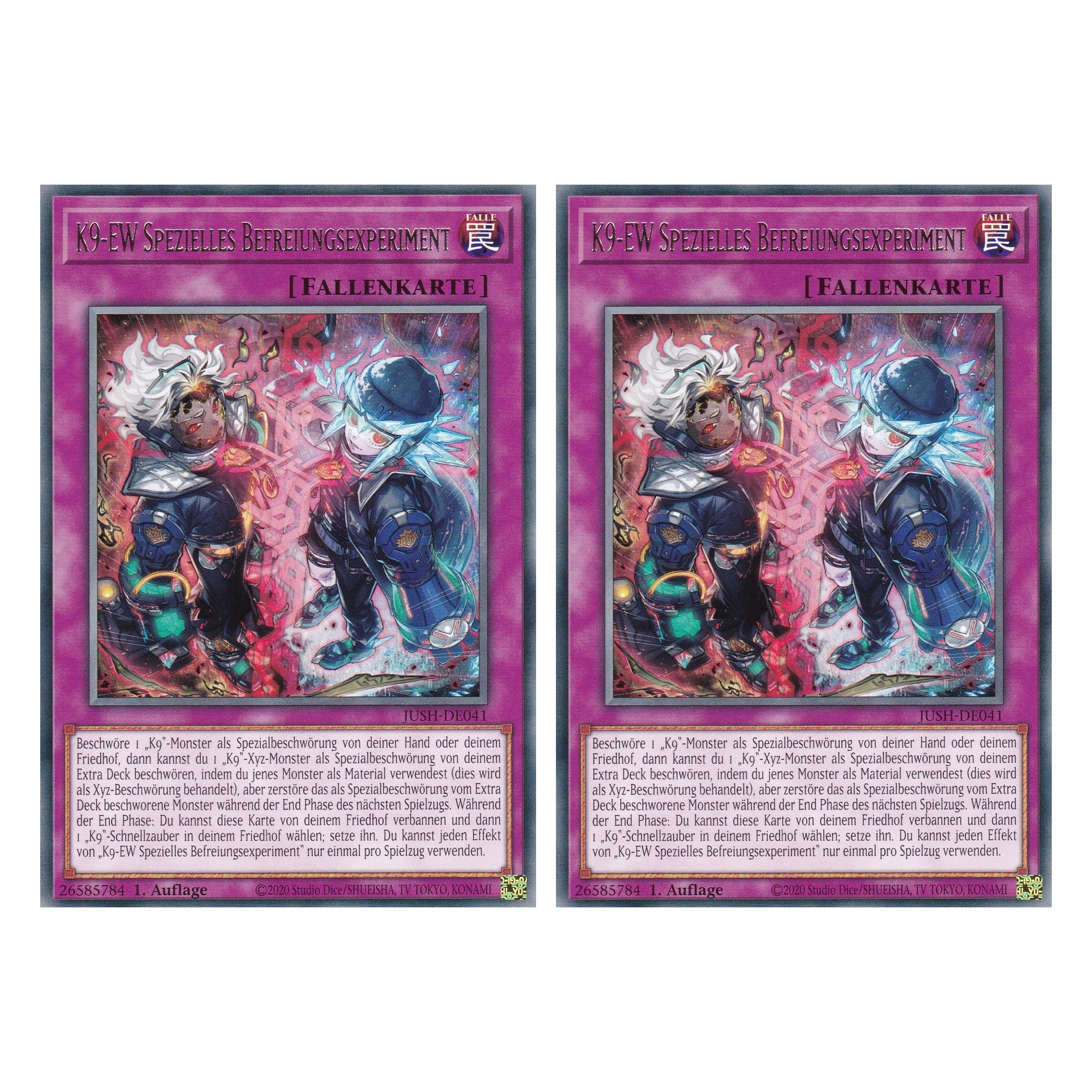 K9-EW Special Release Experiment - JUSH-DE041 - Rare - Deutsch - 1. Auflage - Justice Hunters - Duo Set (2 Stück) - Yu-Gi-Oh!