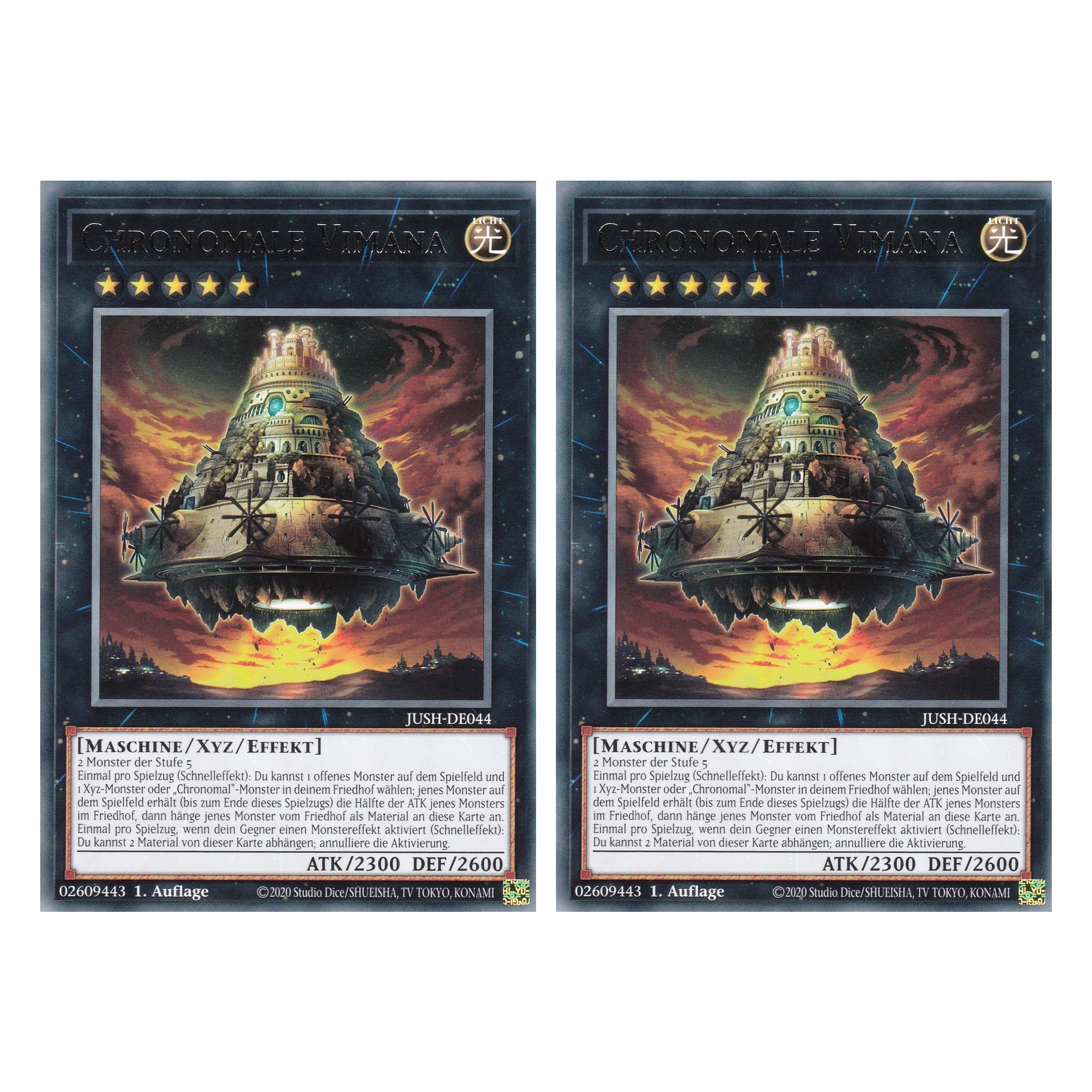 Chronomale Vimana - JUSH-DE044 - Rare - Deutsch - 1. Auflage - Justice Hunters - Duo Set (2 Stück) - Yu-Gi-Oh!