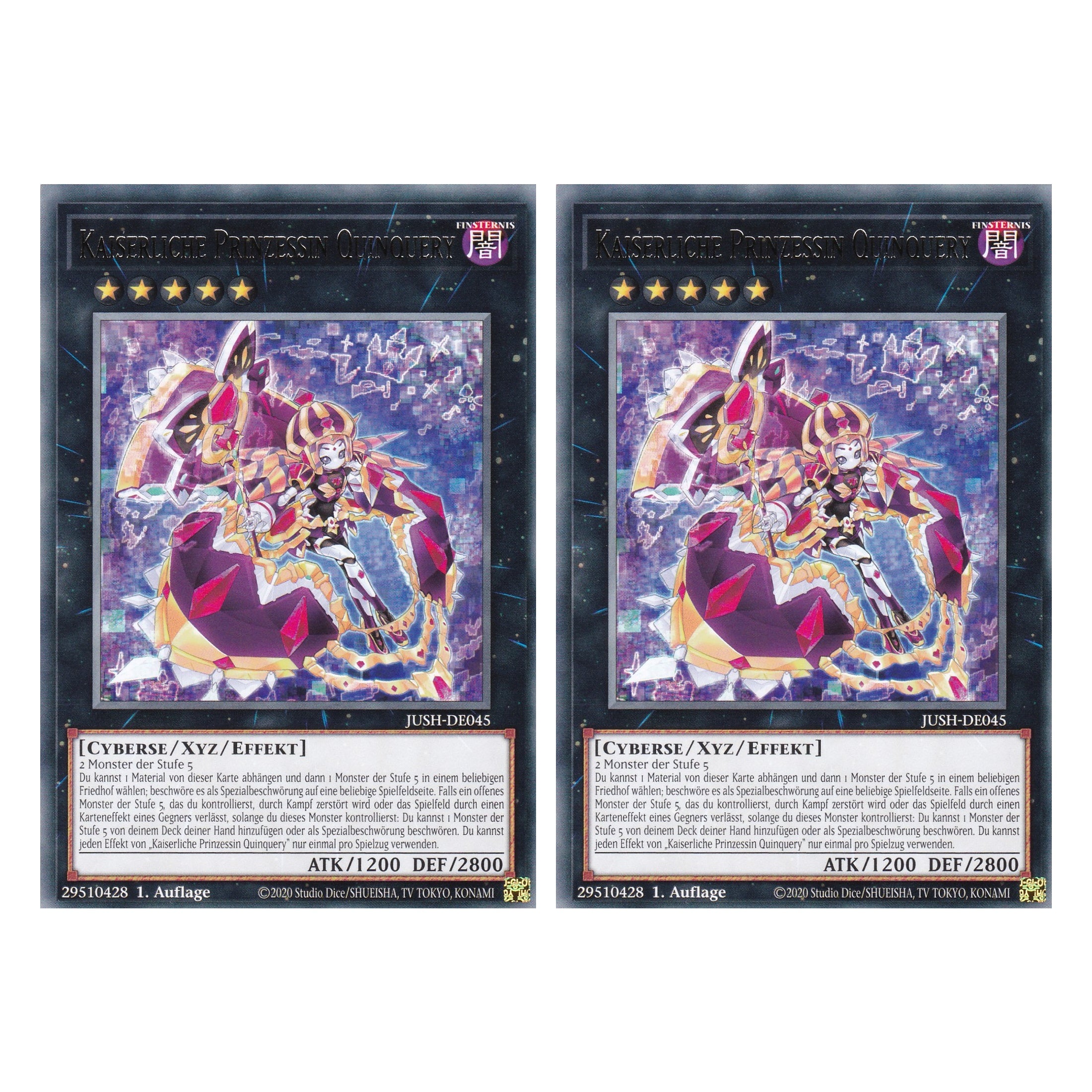 Kaiserliche Prinzessin Quinquery - JUSH-DE045 - Rare - Deutsch - 1. Auflage - Justice Hunters - Duo Set (2 Stück) - Yu-Gi-Oh!