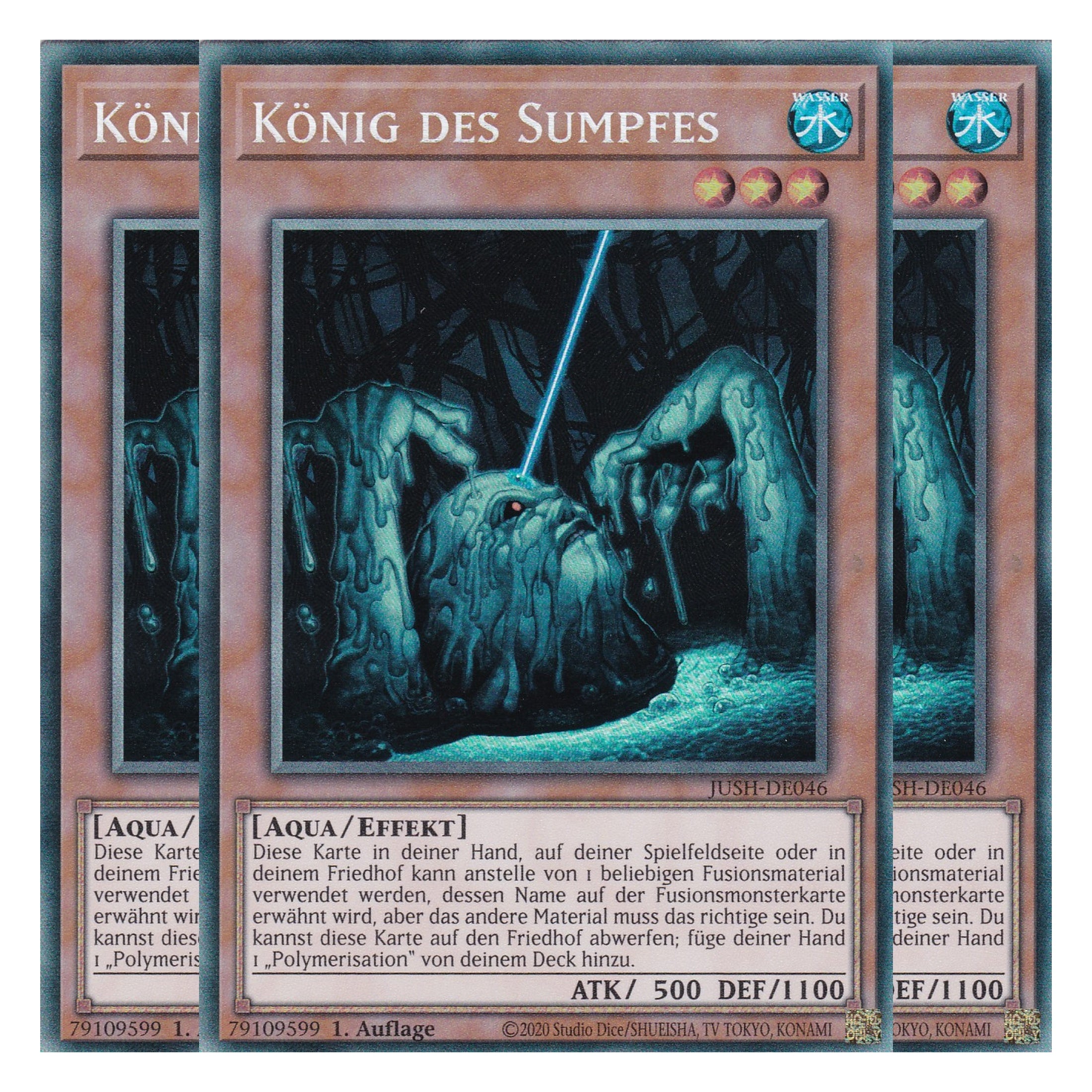 König des Sumpfes - JUSH-DE046 - Collector’s Rare - Deutsch - 1. Auflage - Justice Hunters - Playset (3 Kopien) - Yu-Gi-Oh!