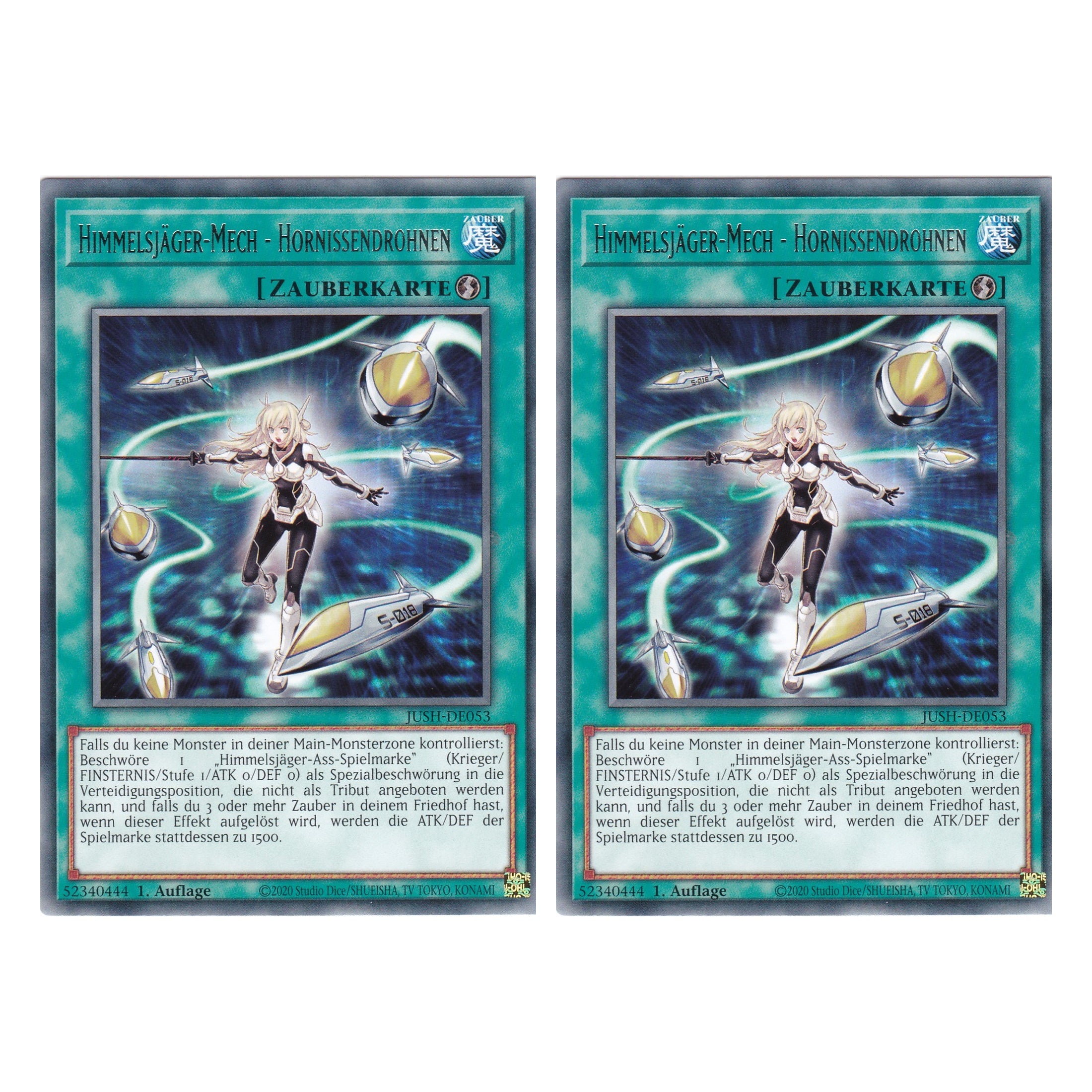 Himmelsjäger-Mech - Hornissendrohnen - JUSH-DE053 - Rare - Deutsch - 1. Auflage - Justice Hunters - Duo Set (2 Stück) - Yu-Gi-Oh!
