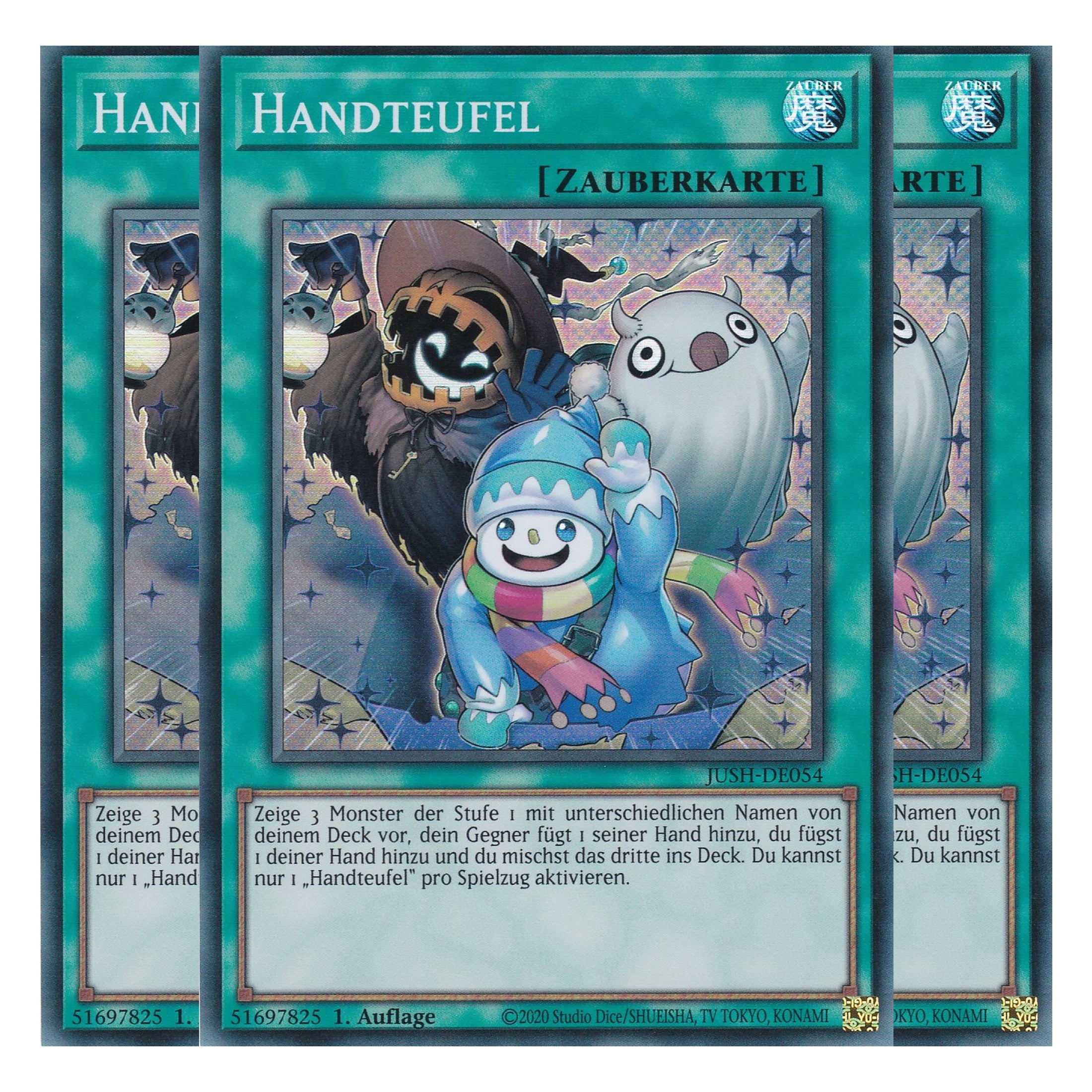 Handteufel - JUSH-DE054 - Super Rare - Deutsch - 1. Auflage - Justice Hunters - Playset (3 Kopien) - Yu-Gi-Oh!