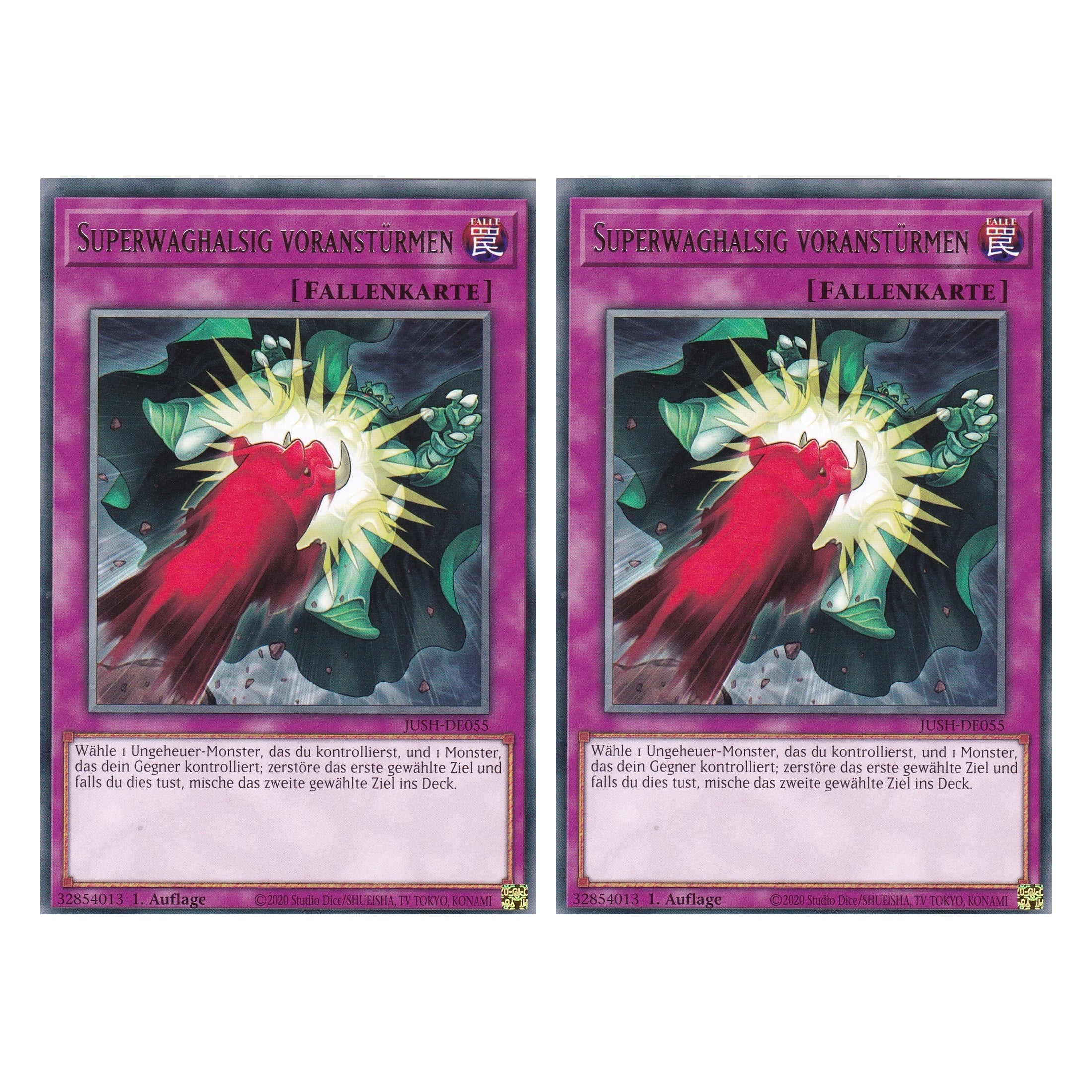 Superwaghalsig voranstürmen - JUSH-DE055 - Rare - Deutsch - 1. Auflage - Justice Hunters - Duo Set (2 Stück) - Yu-Gi-Oh!