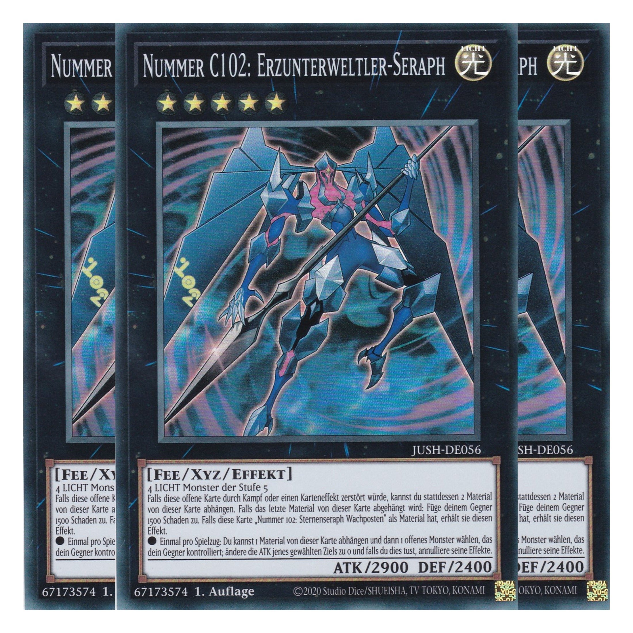 Nummer C102: Erzunterweltler-Seraph - JUSH-DE056 - Super Rare - Deutsch - 1. Auflage - Justice Hunters - Playset (3 Kopien) - Yu-Gi-Oh!