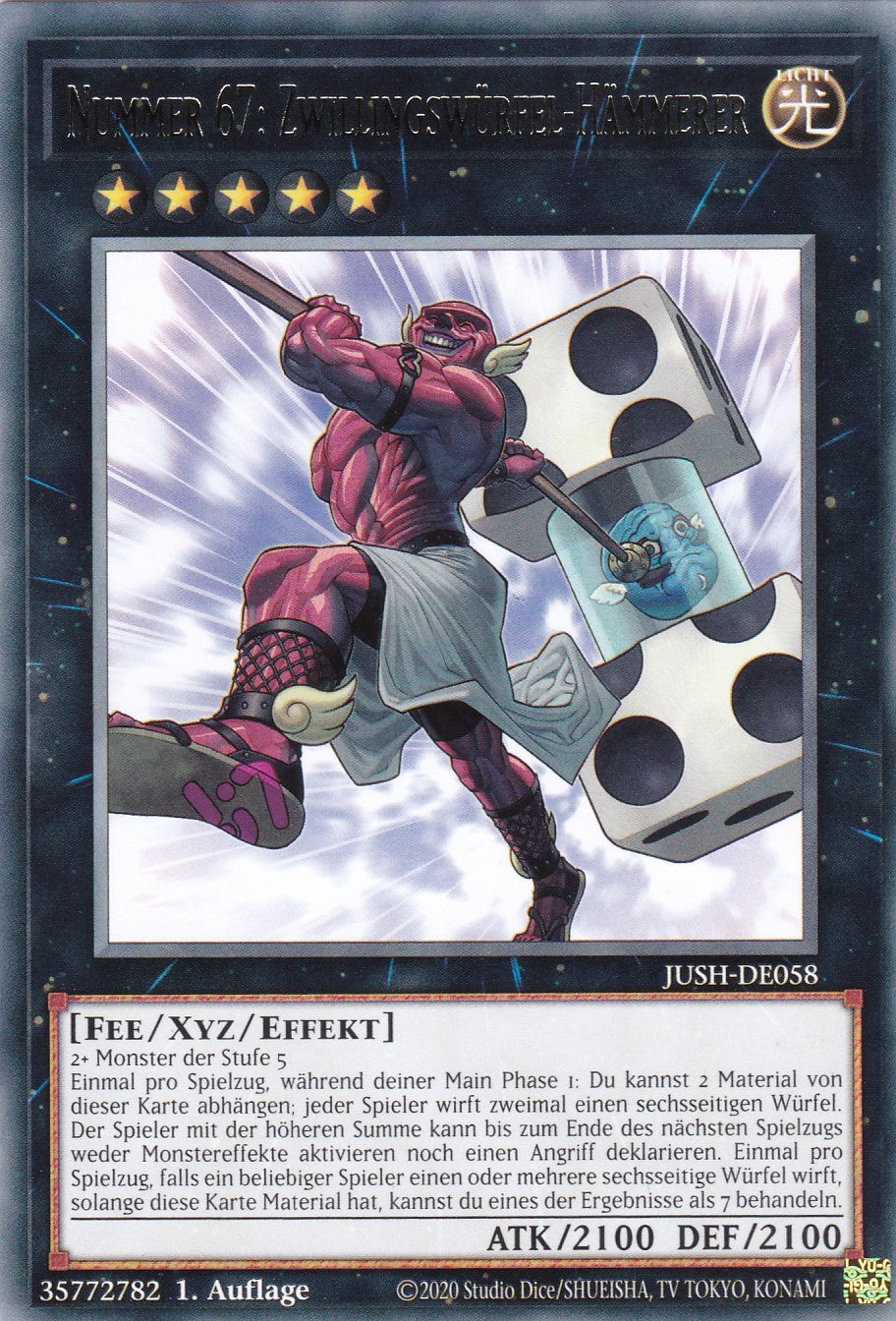 Nummer 67: Zwillingswürfel-Hämmerer - JUSH-DE058 - Rare - Deutsch - 1. Auflage - Justice Hunters