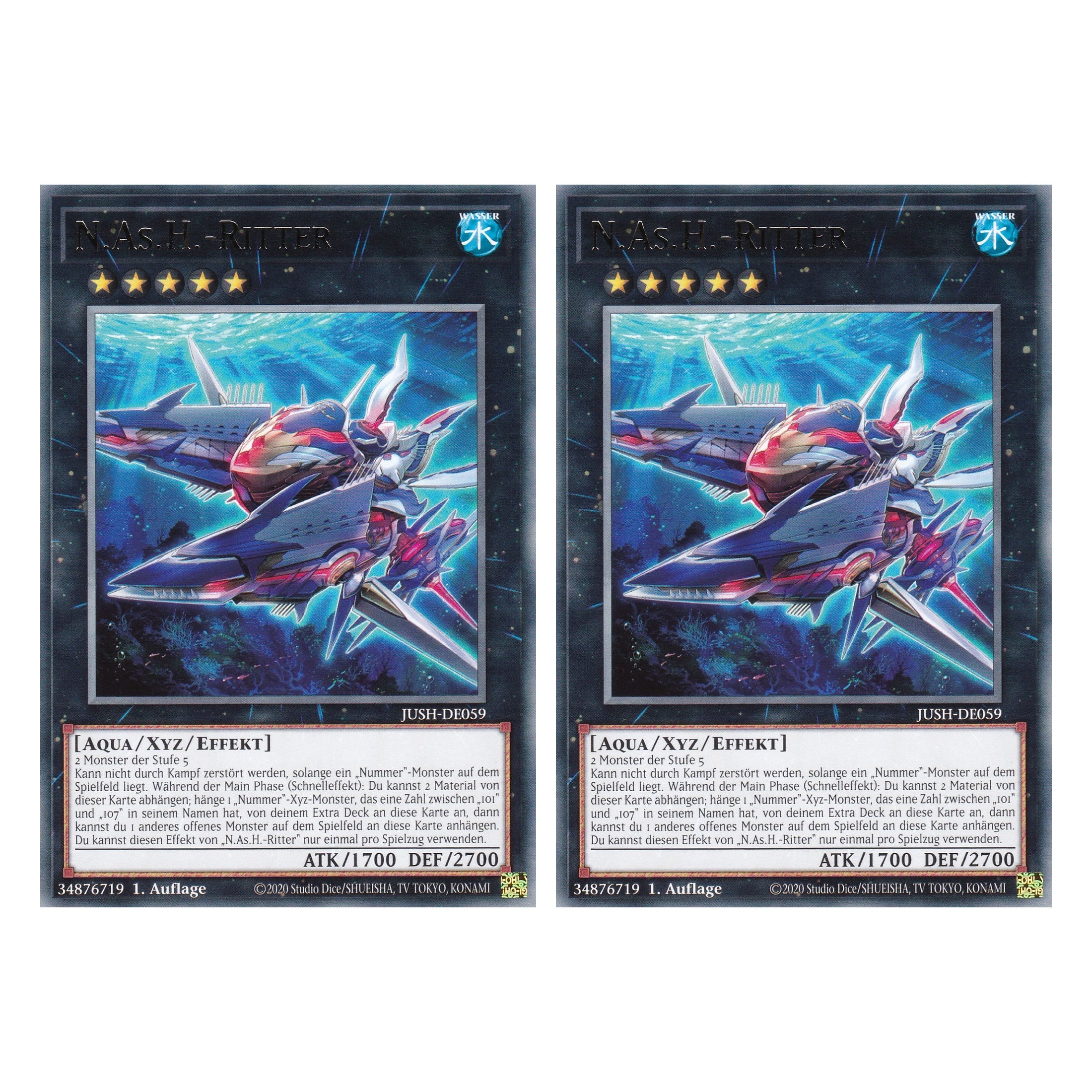 N.As.H.-Ritter - JUSH-DE059 - Rare - Deutsch - 1. Auflage - Justice Hunters - Duo Set (2 Stück) - Yu-Gi-Oh!