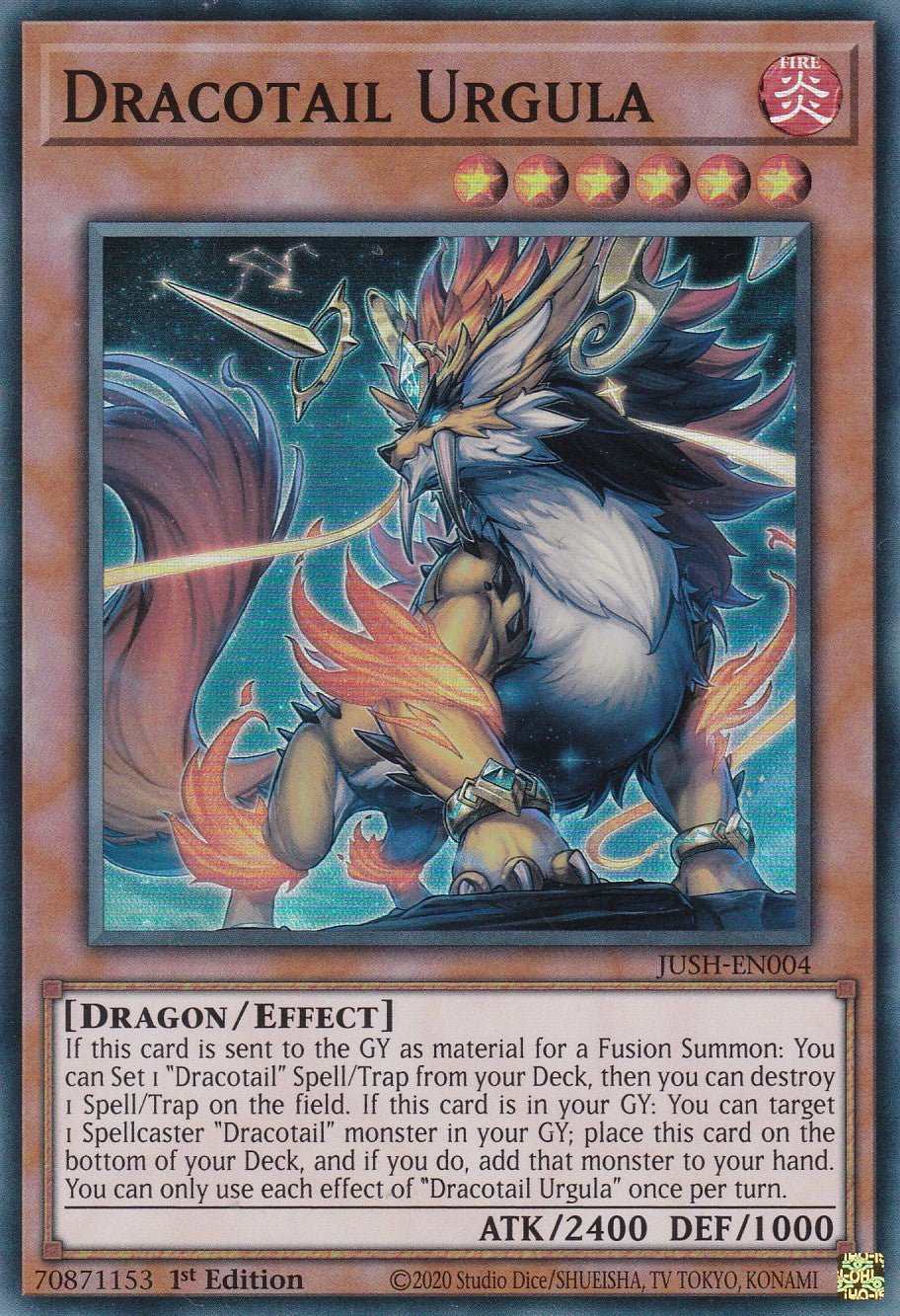 Dracotail Urgula - JUSH-EN004 - Super Rare - Englisch - 1. Auflage - Justice Hunters