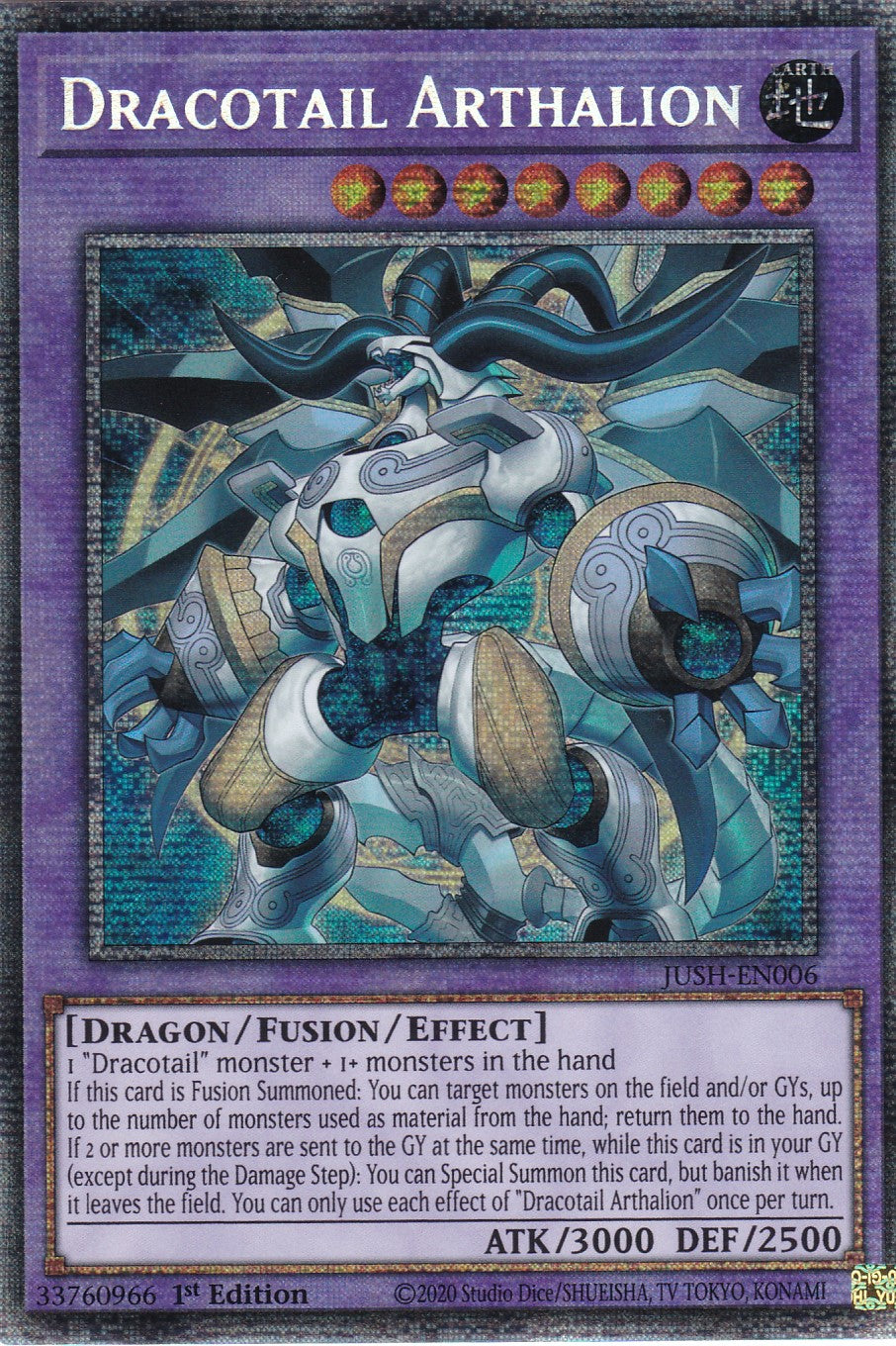 Dracotail Arthalion - JUSH-EN006 - Starlight Rare - Englisch - 1. Auflage - Justice Hunters