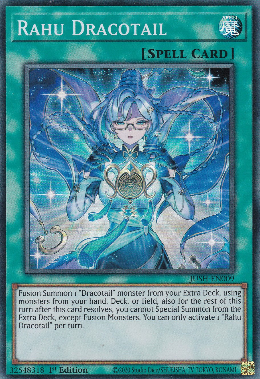 Rahu Dracotail - JUSH-EN009 - Super Rare - Englisch - 1. Auflage - Justice Hunters
