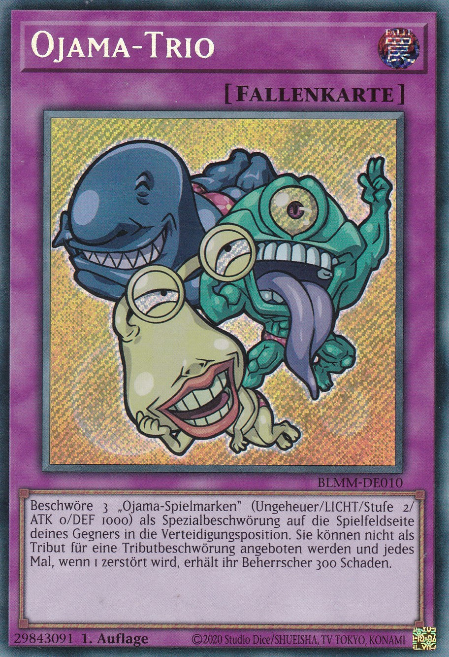 Ojama-Trio - BLMM-DE010 - Secret Rare - 1. Auflage - Deutsch - Battles of Legend: Monster Mayhem