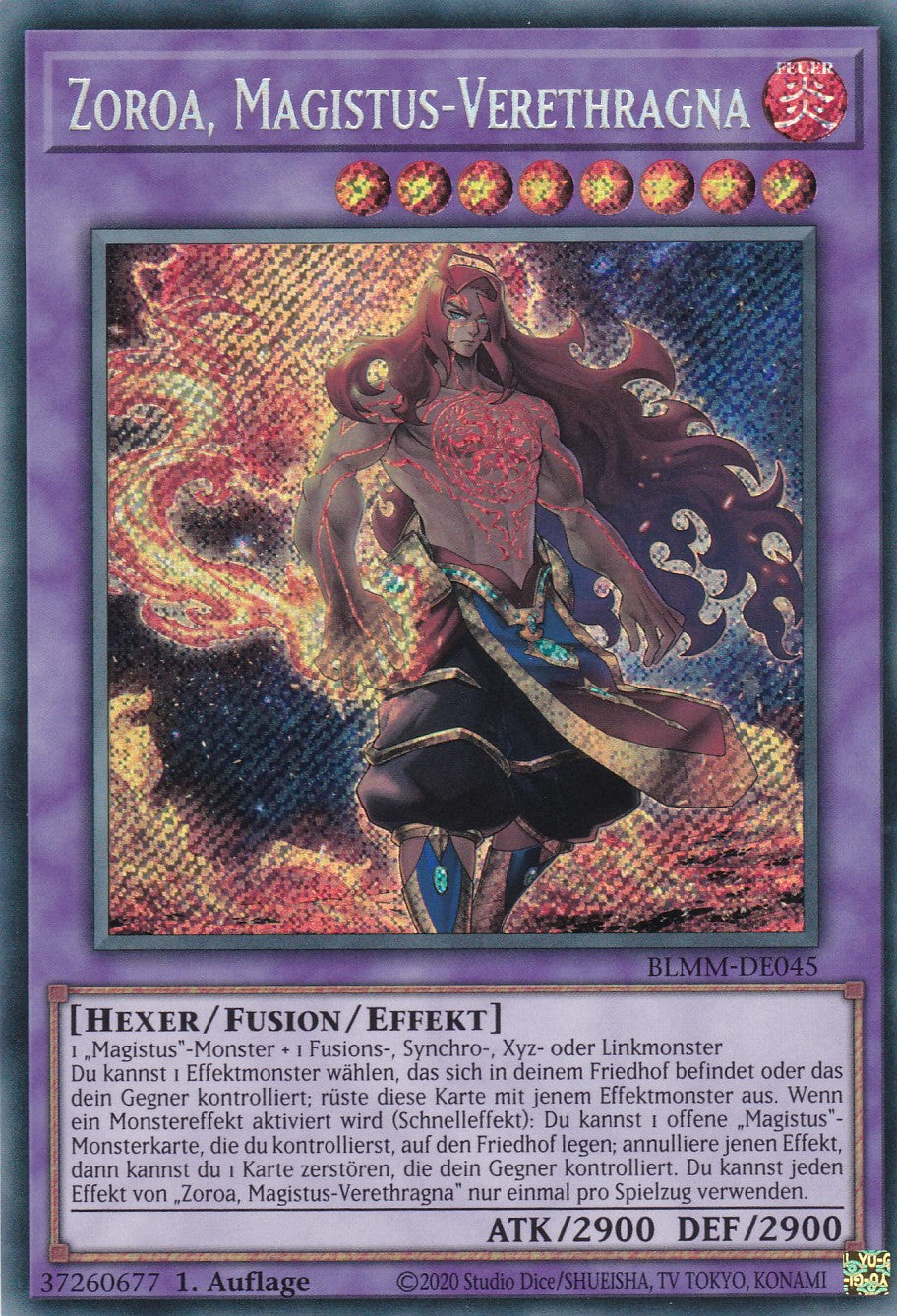 Zoroa Magistus Verethragna - BLMM-DE045 - Secret Rare - 1. Auflage - Deutsch - Battles of Legend: Monster Mayhem