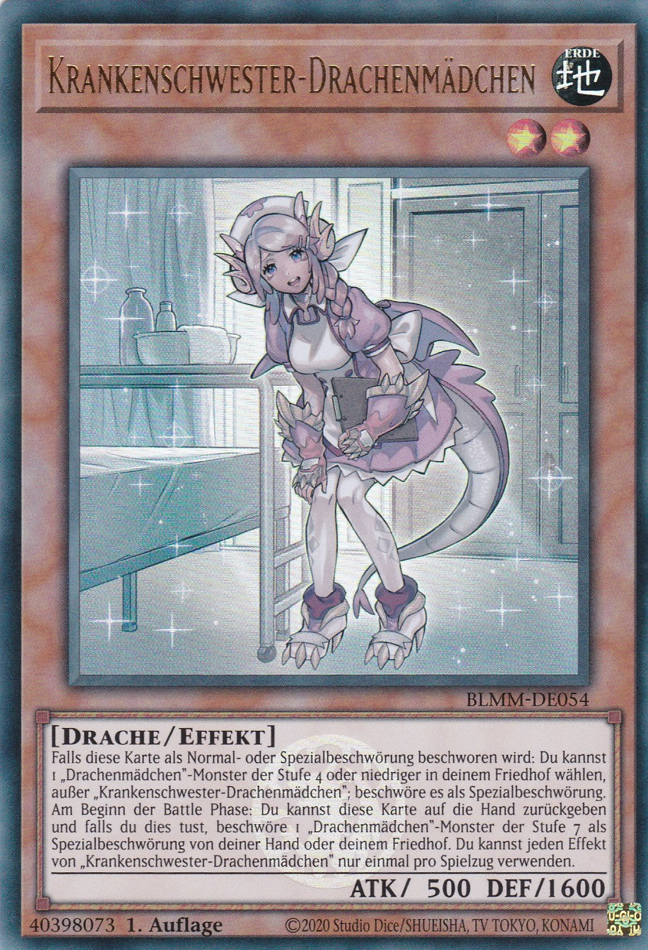 Krankenschwester-Drachenmädchen - BLMM-DE054 - Ultra Rare - 1. Auflage - Deutsch - Battles of Legend: Monster Mayhem