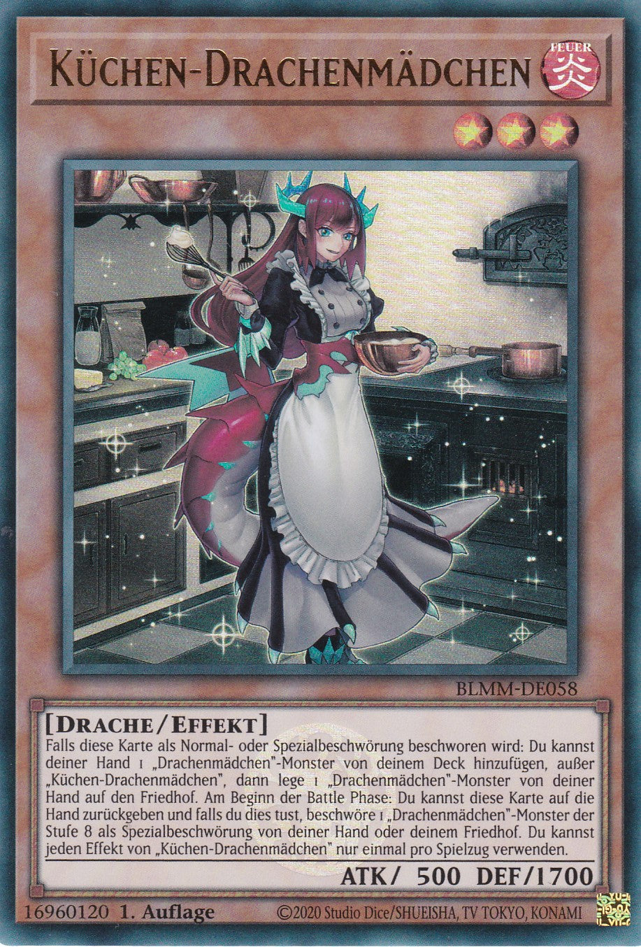 Küchen-Drachenmädchen - BLMM-DE058 - Ultra Rare - 1. Auflage - Deutsch - Battles of Legend: Monster Mayhem