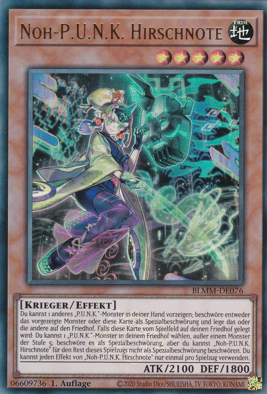 Noh-P.U.N.K. Hirschnote - BLMM-DE076 - Ultra Rare - 1. Auflage - Deutsch - Battles of Legend: Monster Mayhem