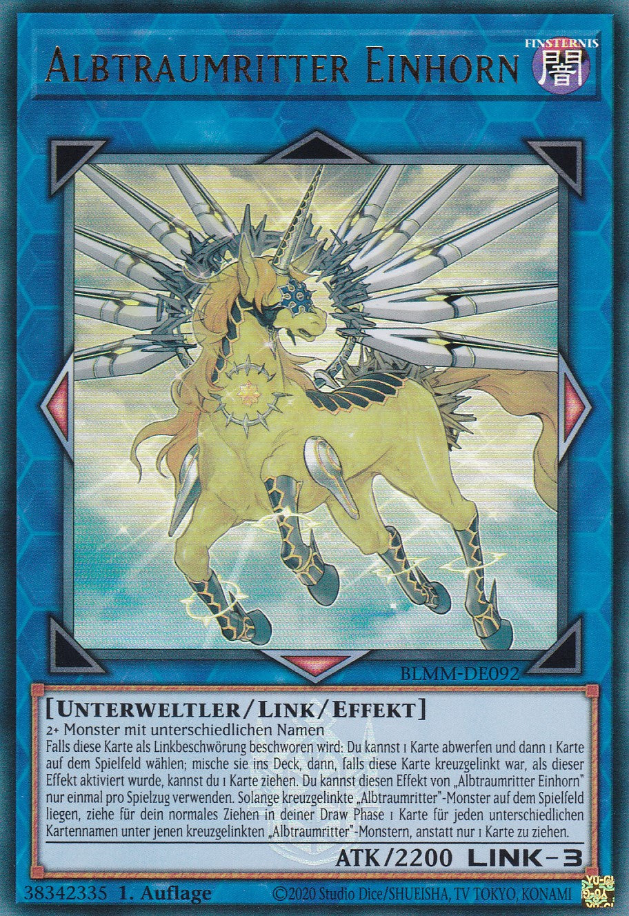 Albtraumritter Einhorn - BLMM-DE092 - Ultra Rare - 1. Auflage - Deutsch - Battles of Legend: Monster Mayhem