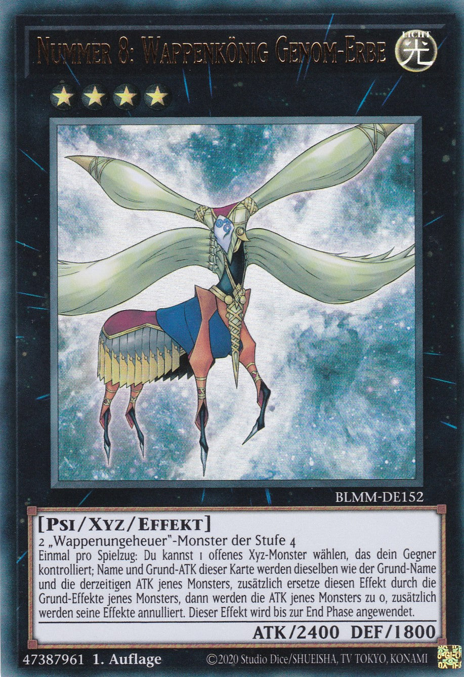 Nummer 8: Wappenkönig Genom-Erbe - BLMM-DE152 - Ultra Rare - 1. Auflage - Deutsch - Battles of Legend: Monster Mayhem