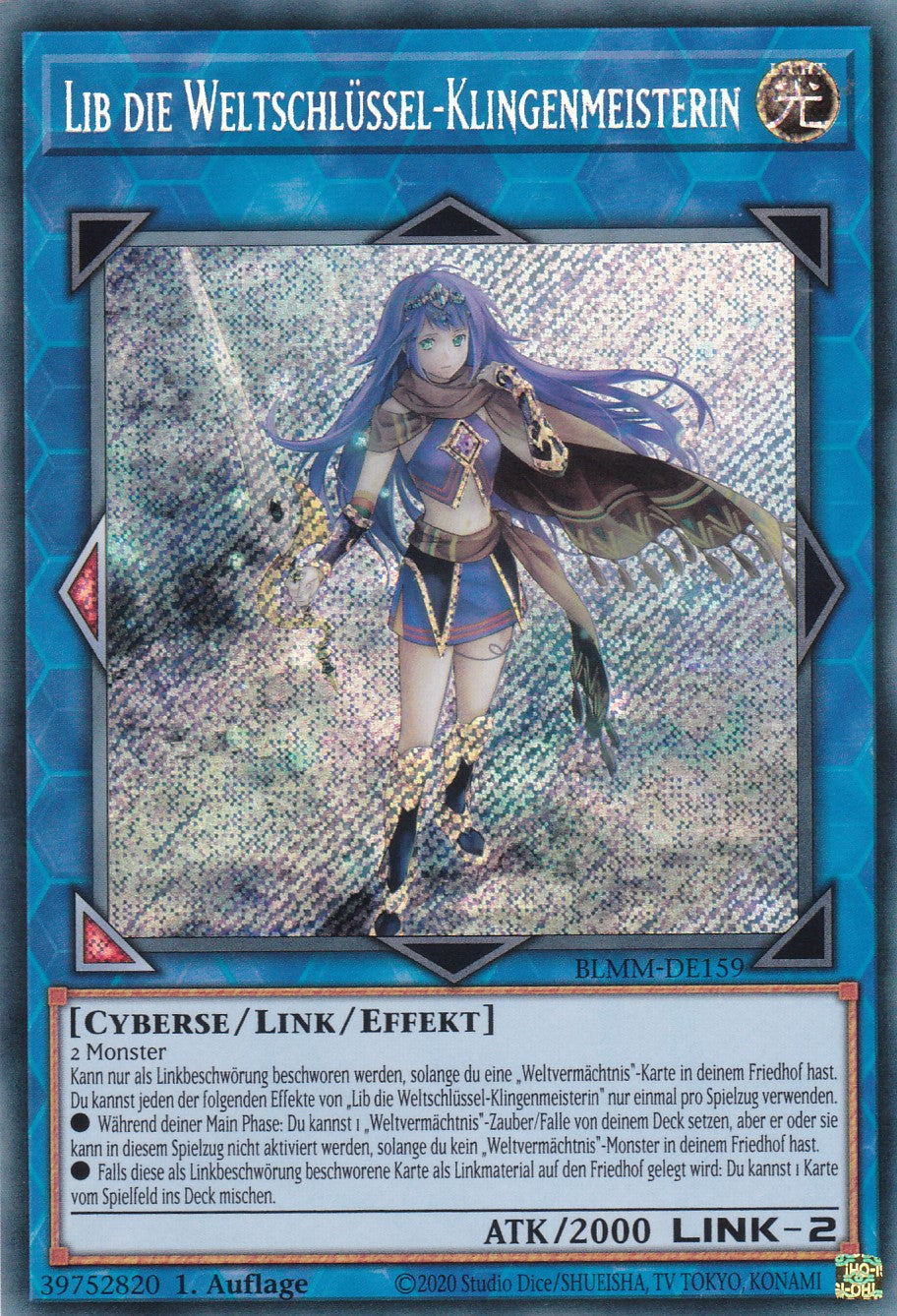 Lib die Weltschlüssel-Klingenmeisterin - BLMM-DE159 - Secret Rare - 1. Auflage - Deutsch - Battles of Legend: Monster Mayhem
