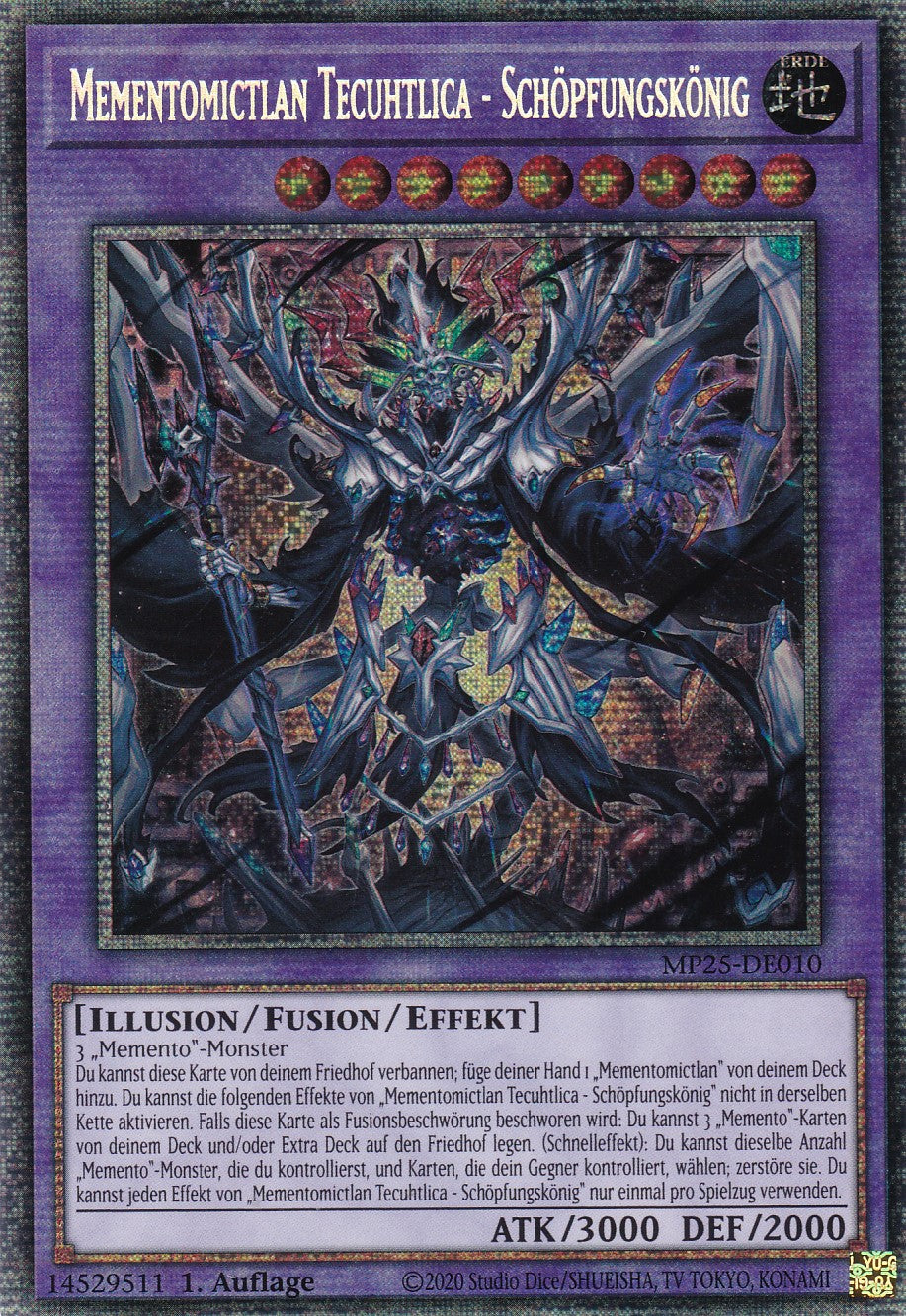 Mementomictlan Tecuhtlica - Schöpferkönig – MP25-DE010 – Starlight Rare – 1. Auflage – Deutsch – 2025 Mega-Pack Tin