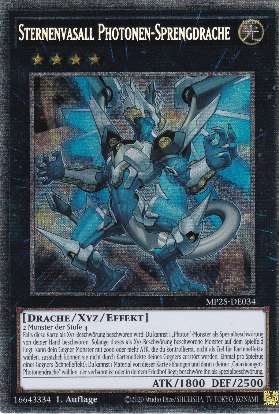 Sternenvasall Photonen-Sprengdrache – MP25-DE034 – Starlight Rare – 1. Auflage – Deutsch – 2025 Mega-Pack Tin