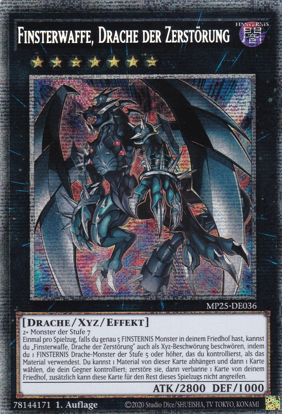 Finsterwaffe Drache der Zerstörung – MP25-DE036 – Starlight Rare – 1. Auflage – Deutsch – 2025 Mega-Pack Tin