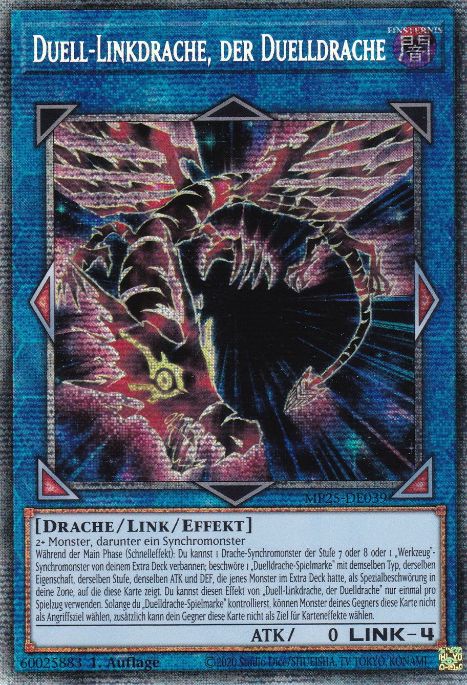 Duell Linkdrache der Duelldrache – MP25-DE039 – Starlight Rare – 1. Auflage – Deutsch – 2025 Mega-Pack Tin