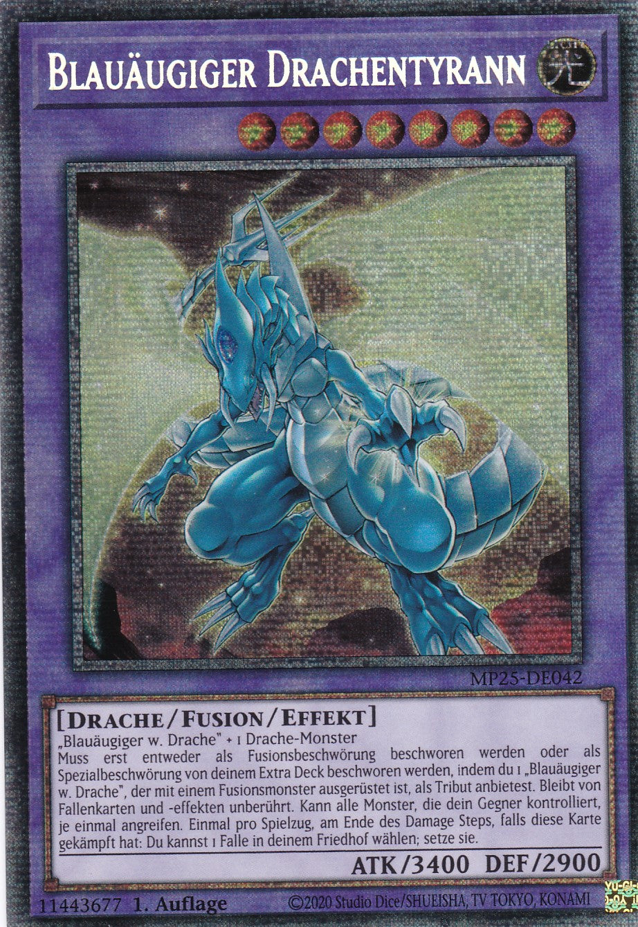Blauägugier Drachentyrann – MP25-DE042 – Starlight Rare – 1. Auflage – Deutsch – 2025 Mega-Pack Tin