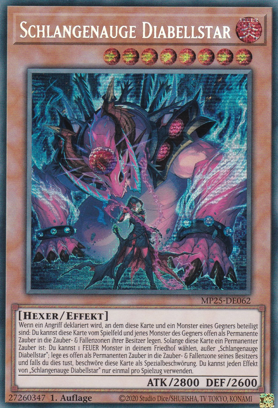 Schlangenauge Diabellstar – MP25-DE062 – Secret Rare – 1. Auflage – Deutsch – 2025 Mega-Pack Tin