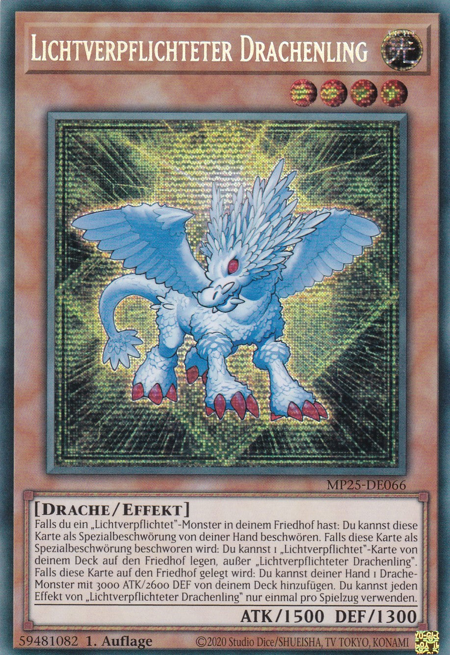 Lichtverpflichteter Drachenling – MP25-DE066 – Secret Rare – 1. Auflage – Deutsch – 2025 Mega-Pack Tin