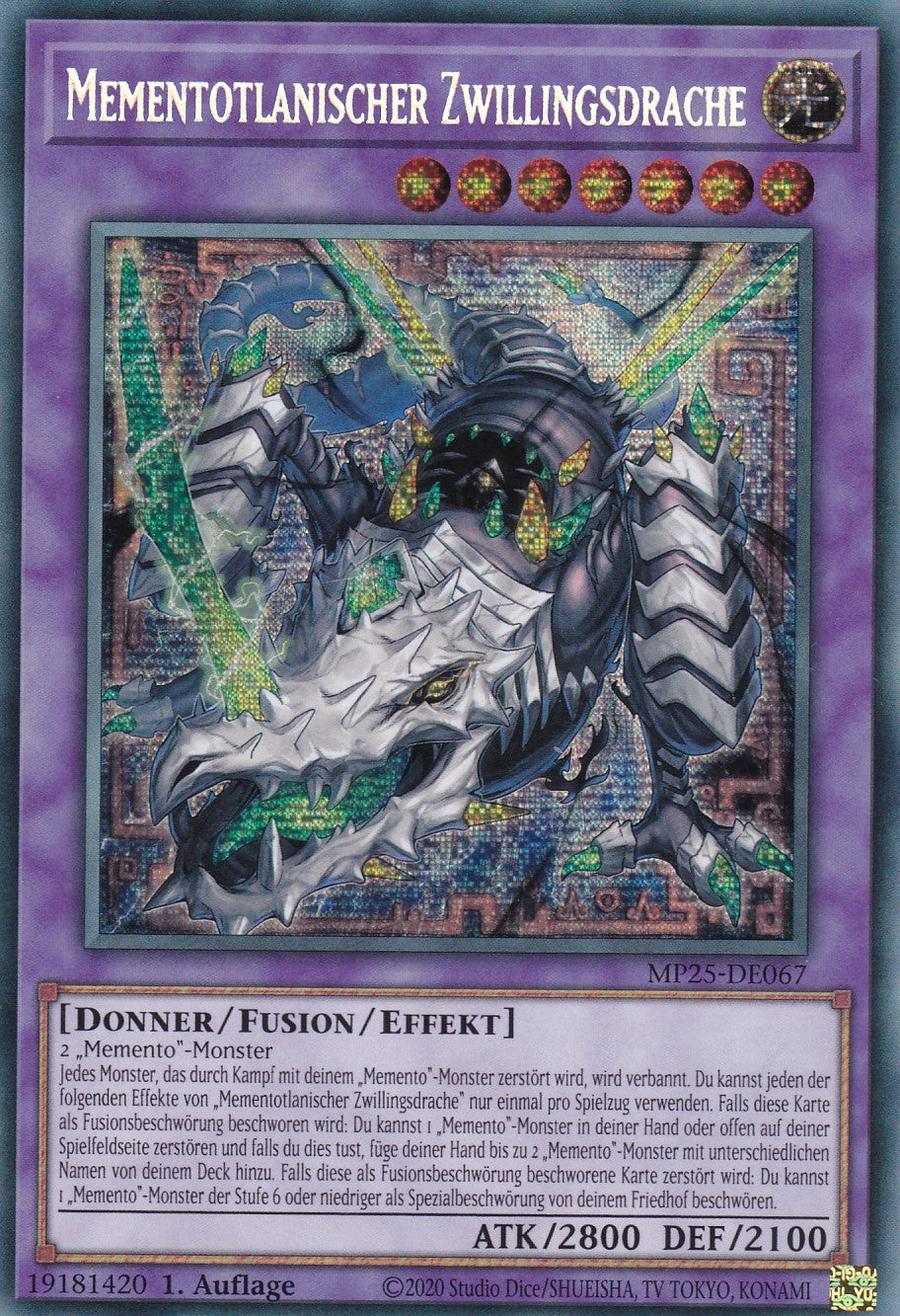 Mementotlanischer Zwillingsdrache – MP25-DE067 – Secret Rare – 1. Auflage – Deutsch – 2025 Mega-Pack Tin