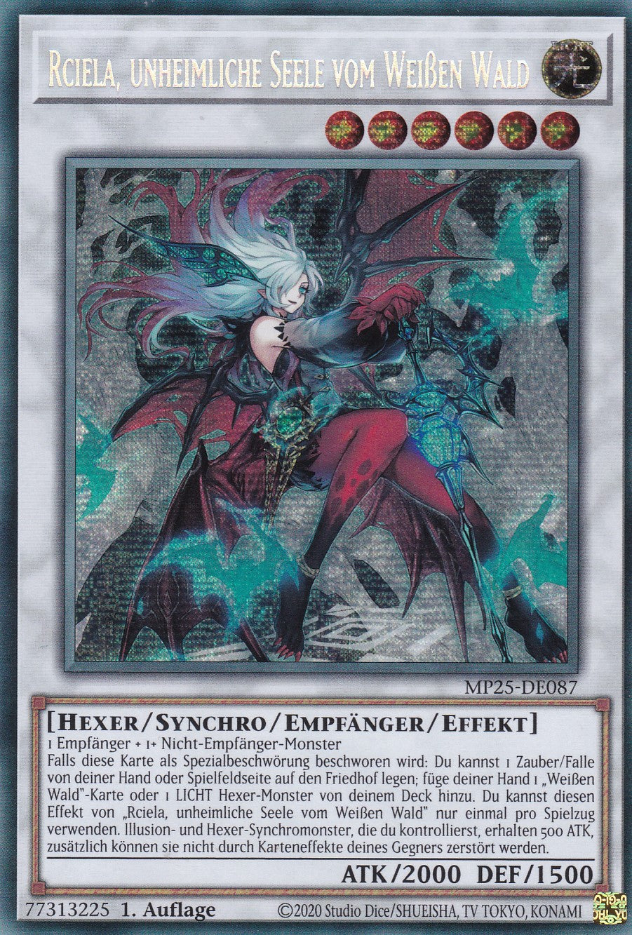 Rciela Unheimliche Seele vom Weißen Wald – MP25-DE087 – Secret Rare – 1. Auflage – Deutsch – 2025 Mega-Pack Tin