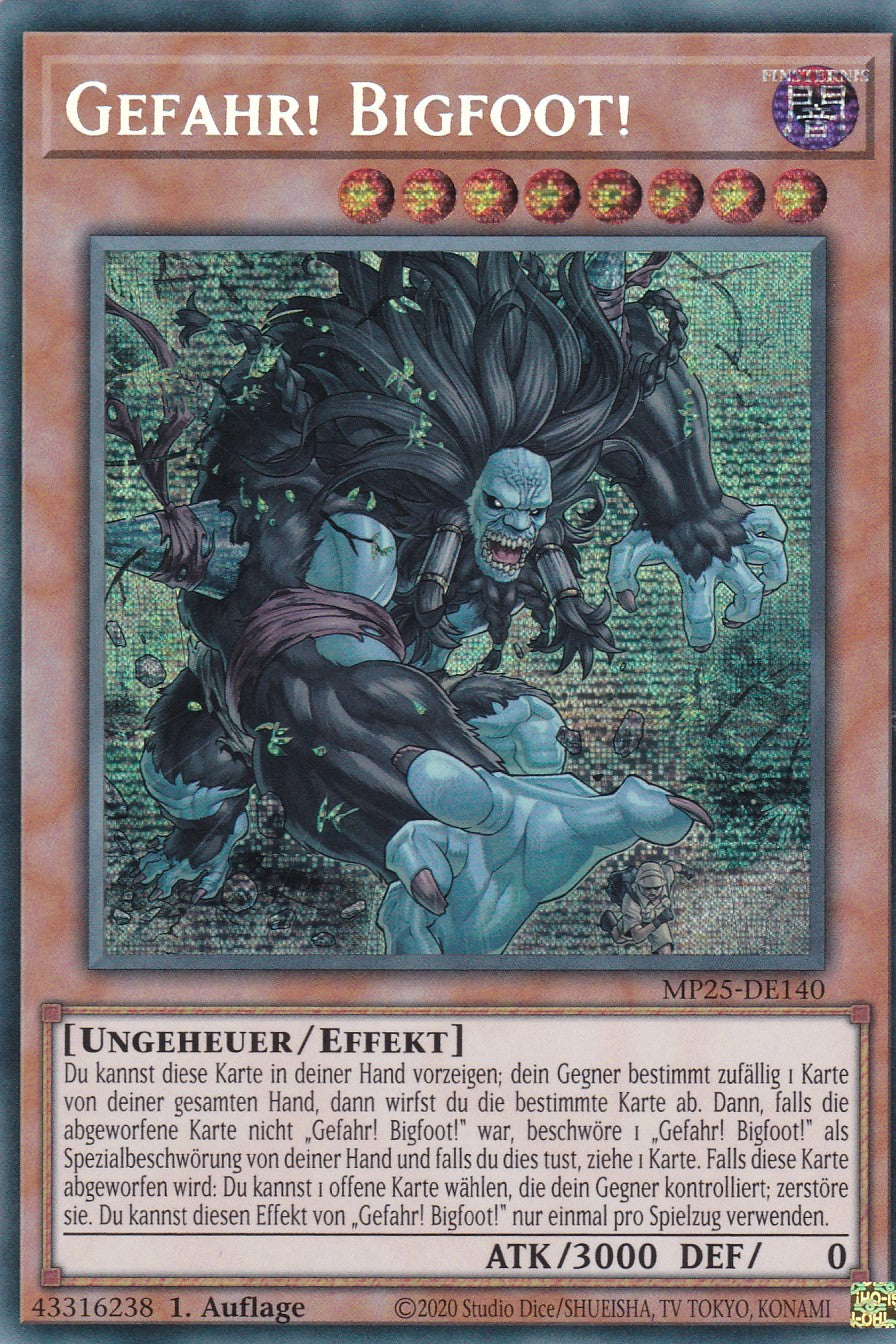 Gefahr! Bigfoot! – MP25-DE140 – Secret Rare – 1. Auflage – Deutsch – 2025 Mega-Pack Tin